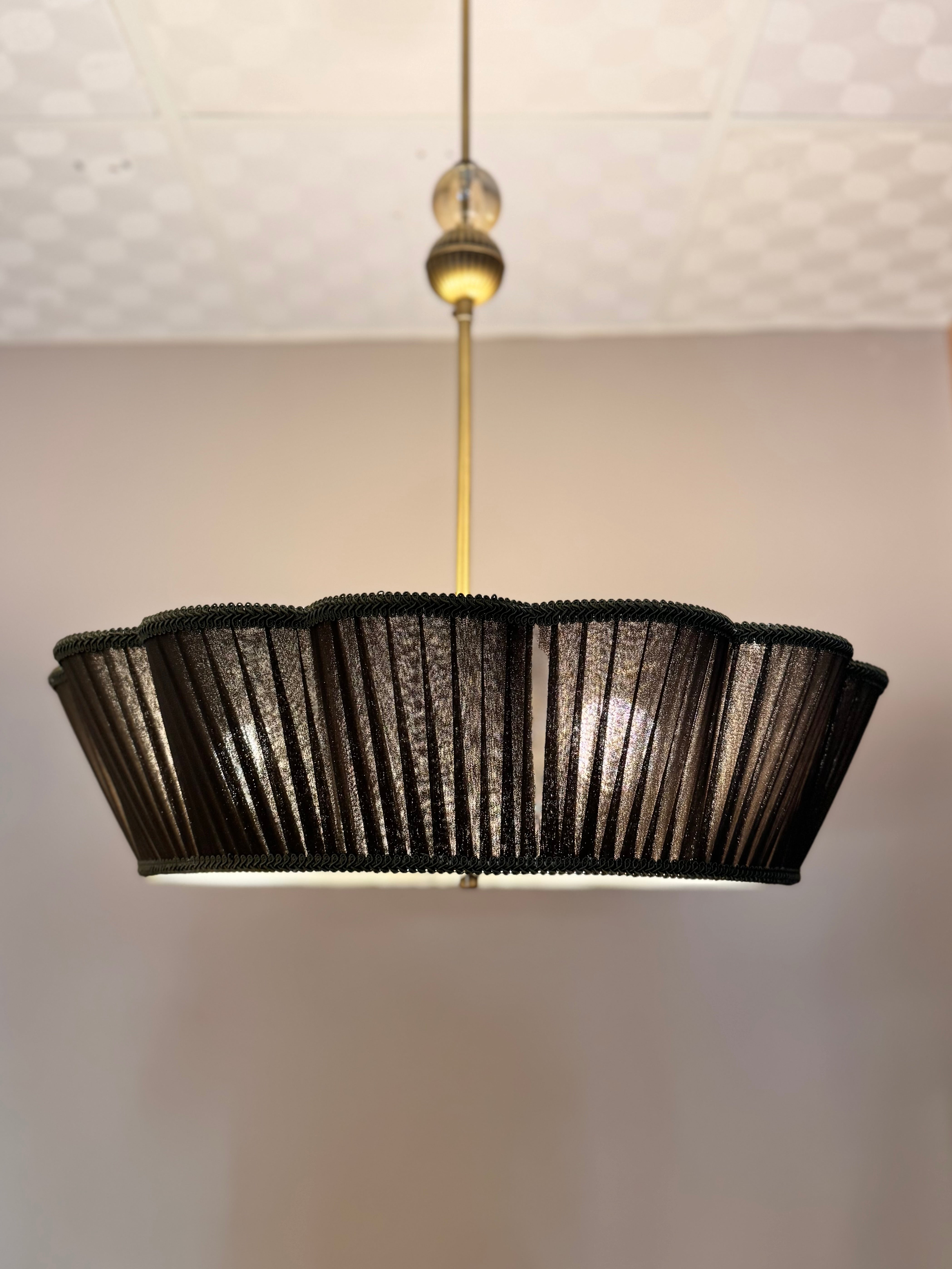 Charlotte İpek Saten Avize Koyu Yeşil