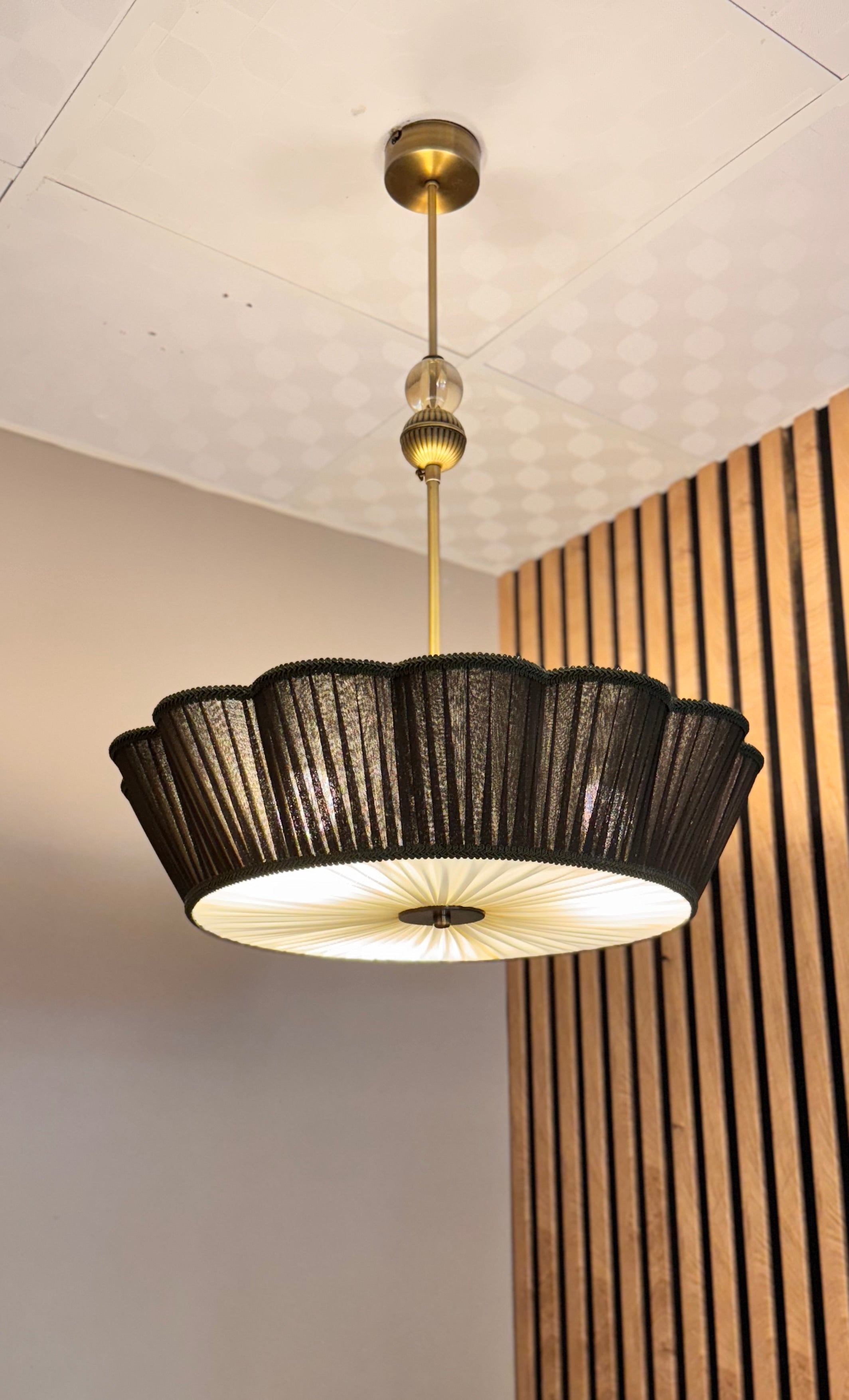 Charlotte İpek Saten Avize Koyu Yeşil