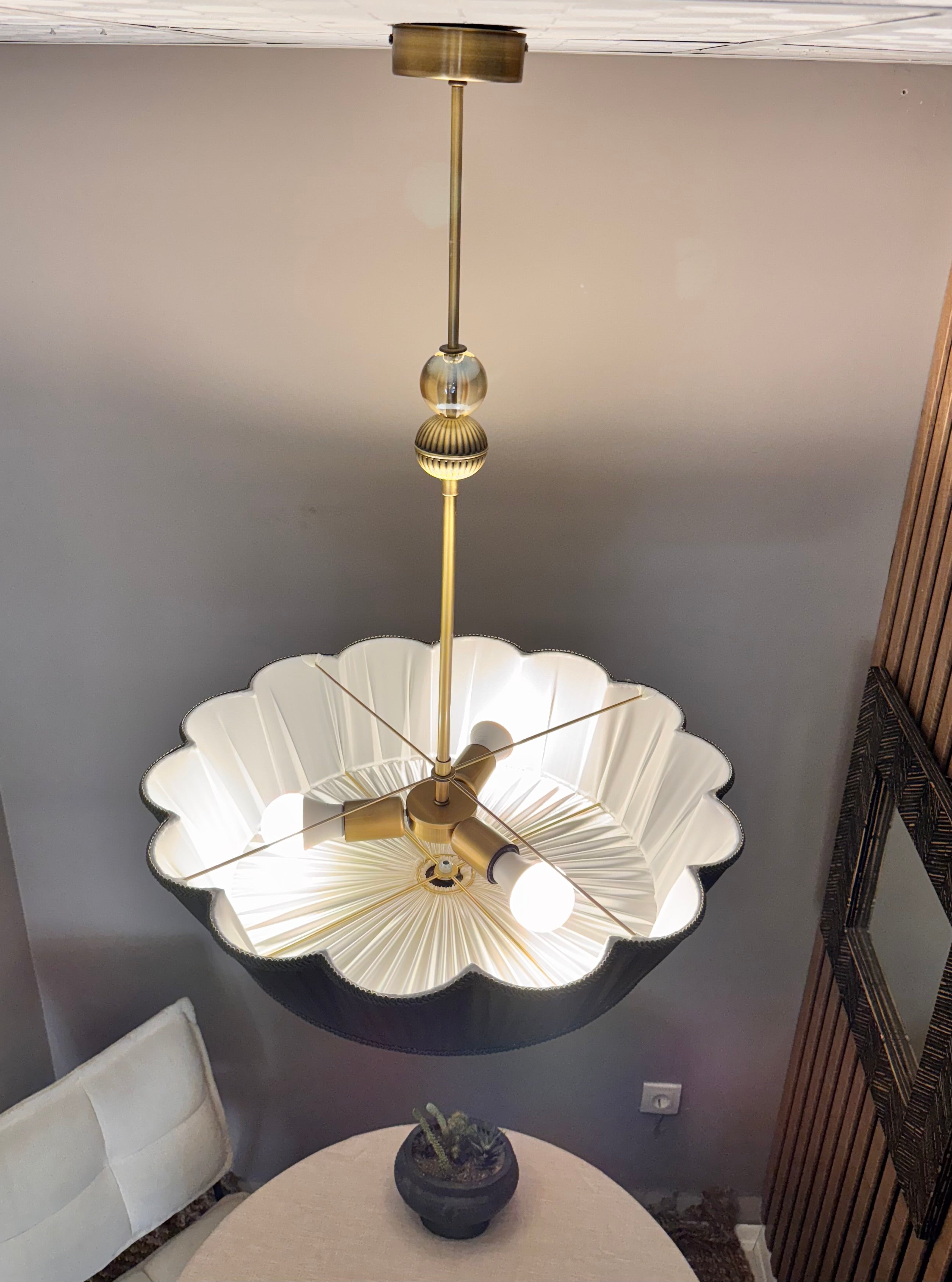 Charlotte İpek Saten Avize Koyu Yeşil