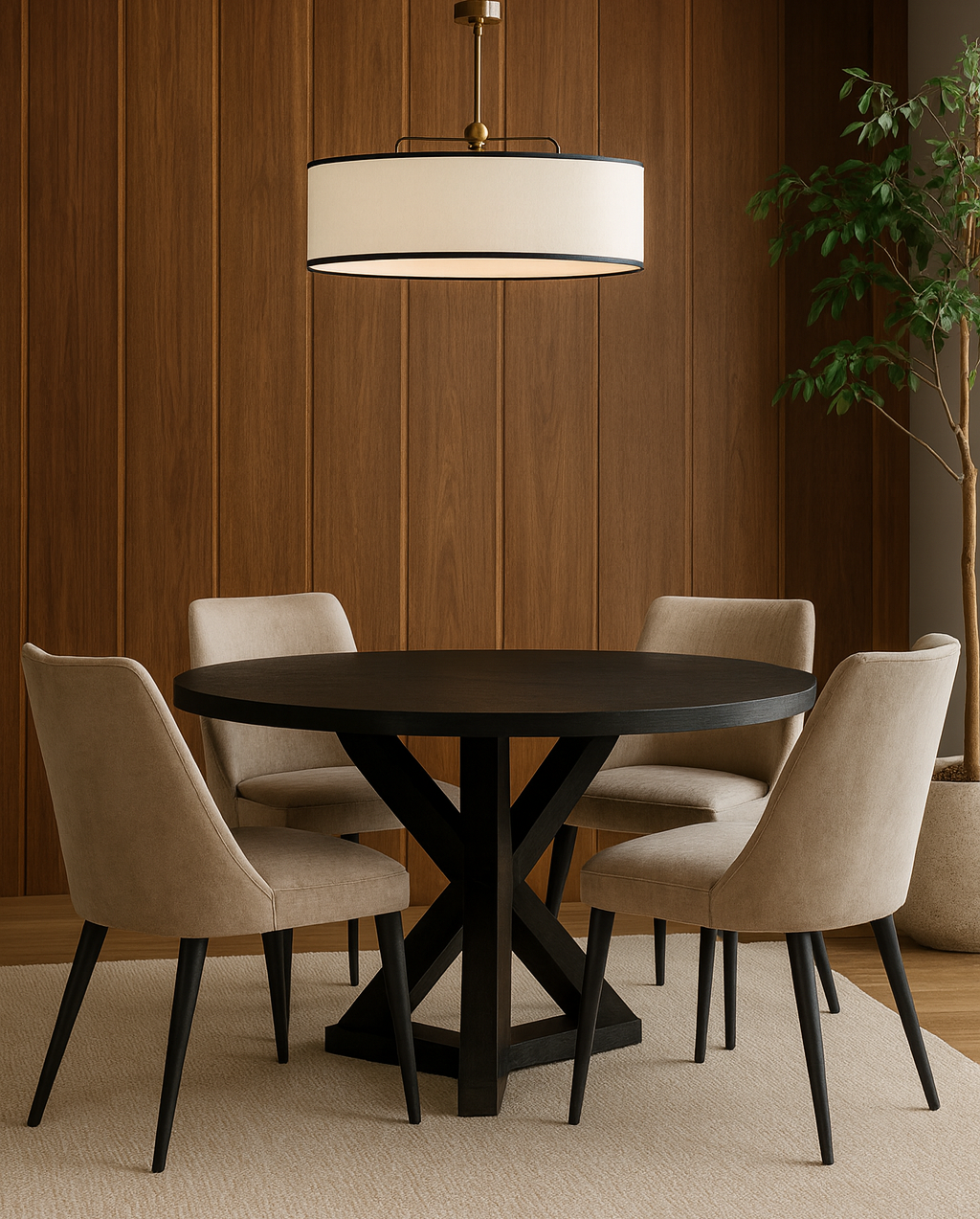 Oscar Elips Biyeli 3 Işıklı Kumaş Avize