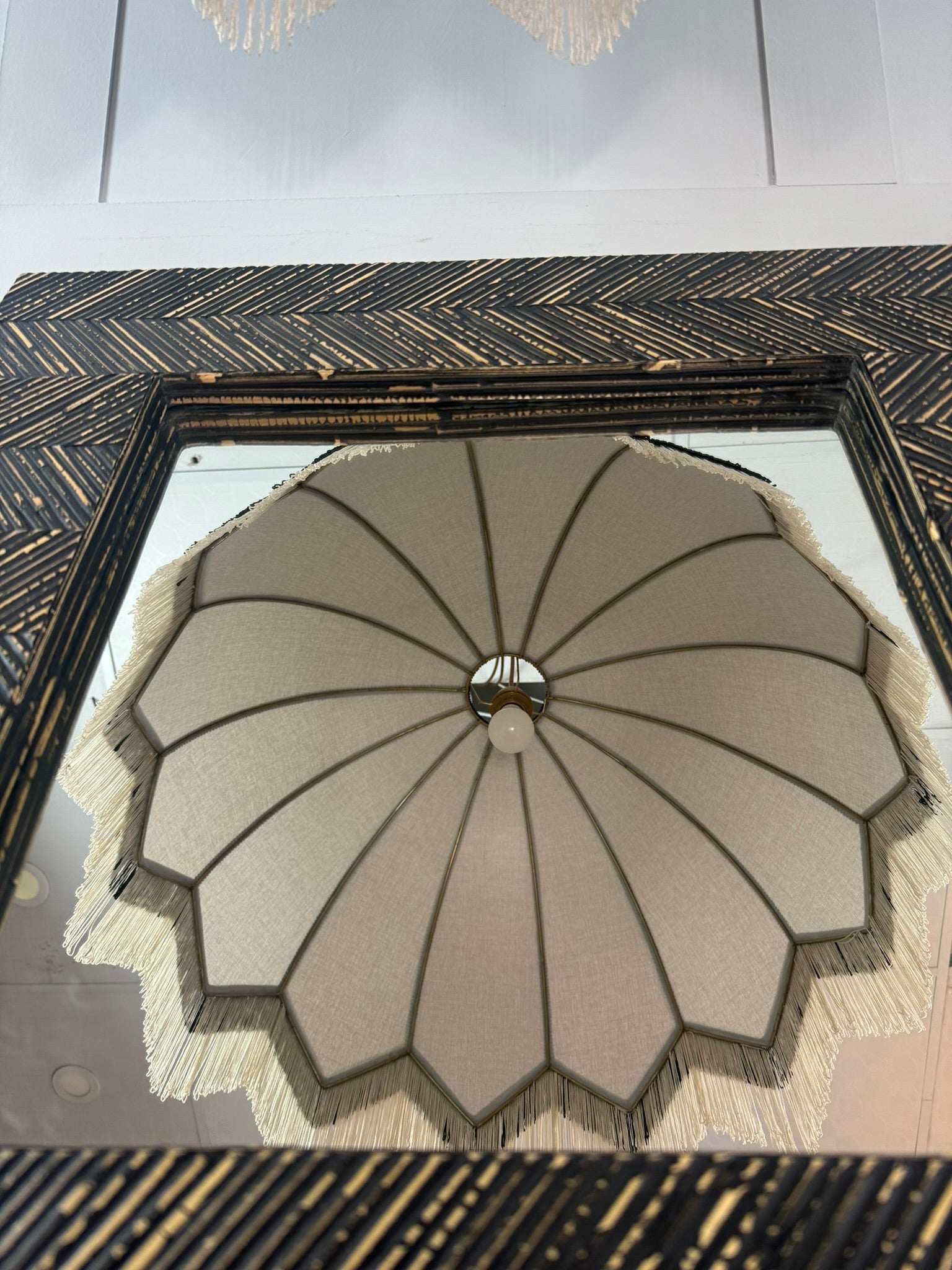Lorenzo Tasseled Fabric Chandelier Beige