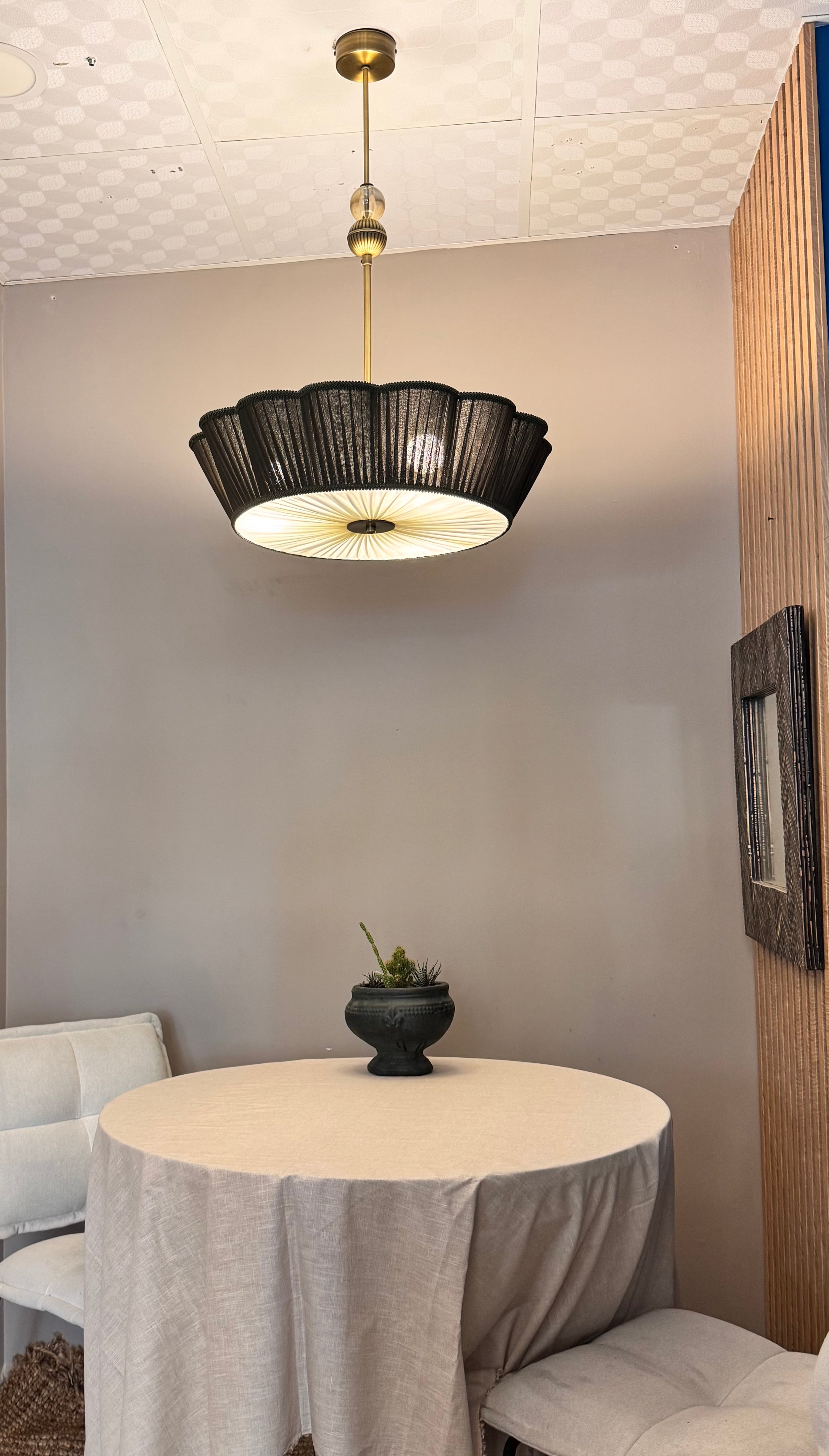 Charlotte İpek Saten Avize Koyu Yeşil