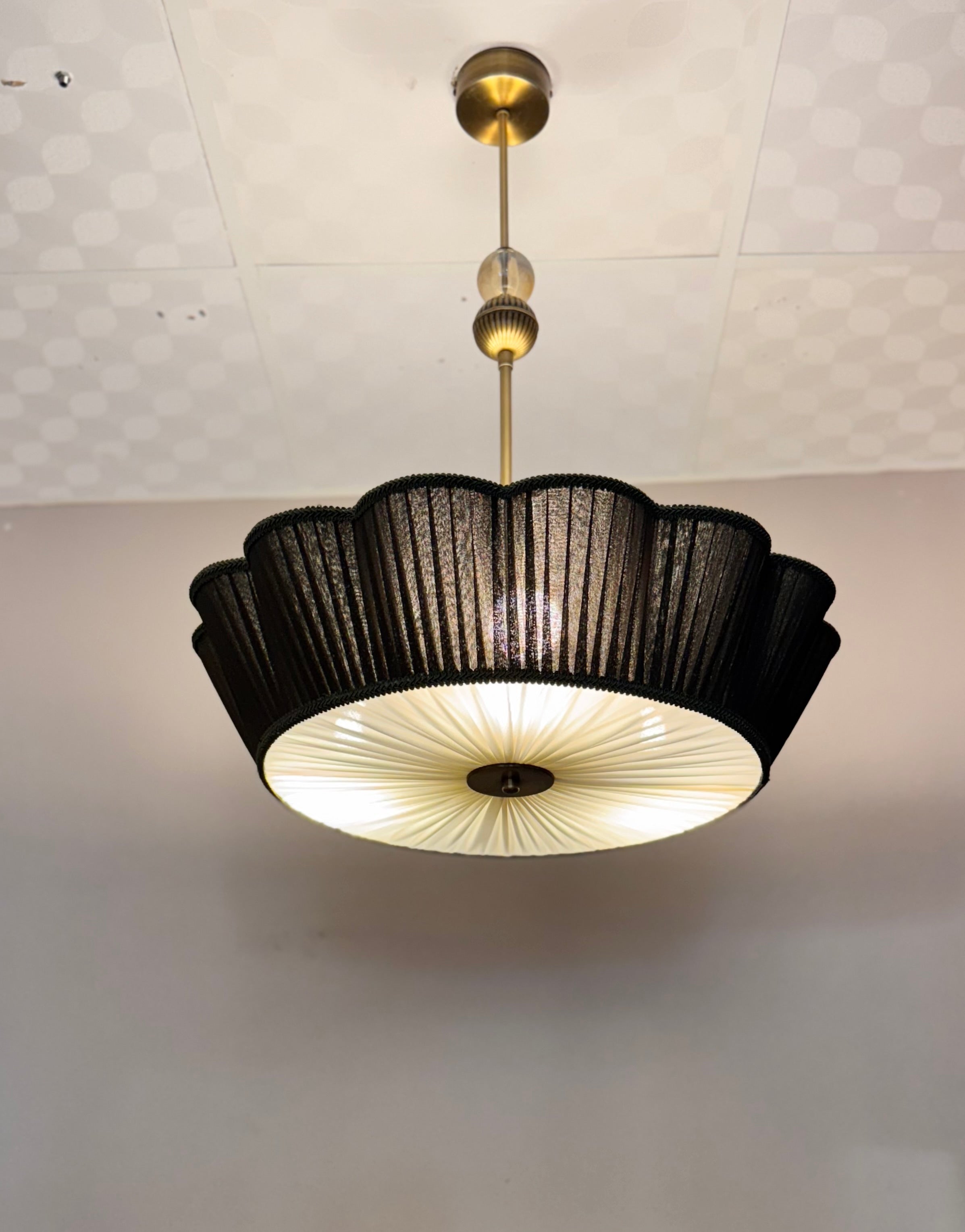 Charlotte İpek Saten Avize Koyu Yeşil