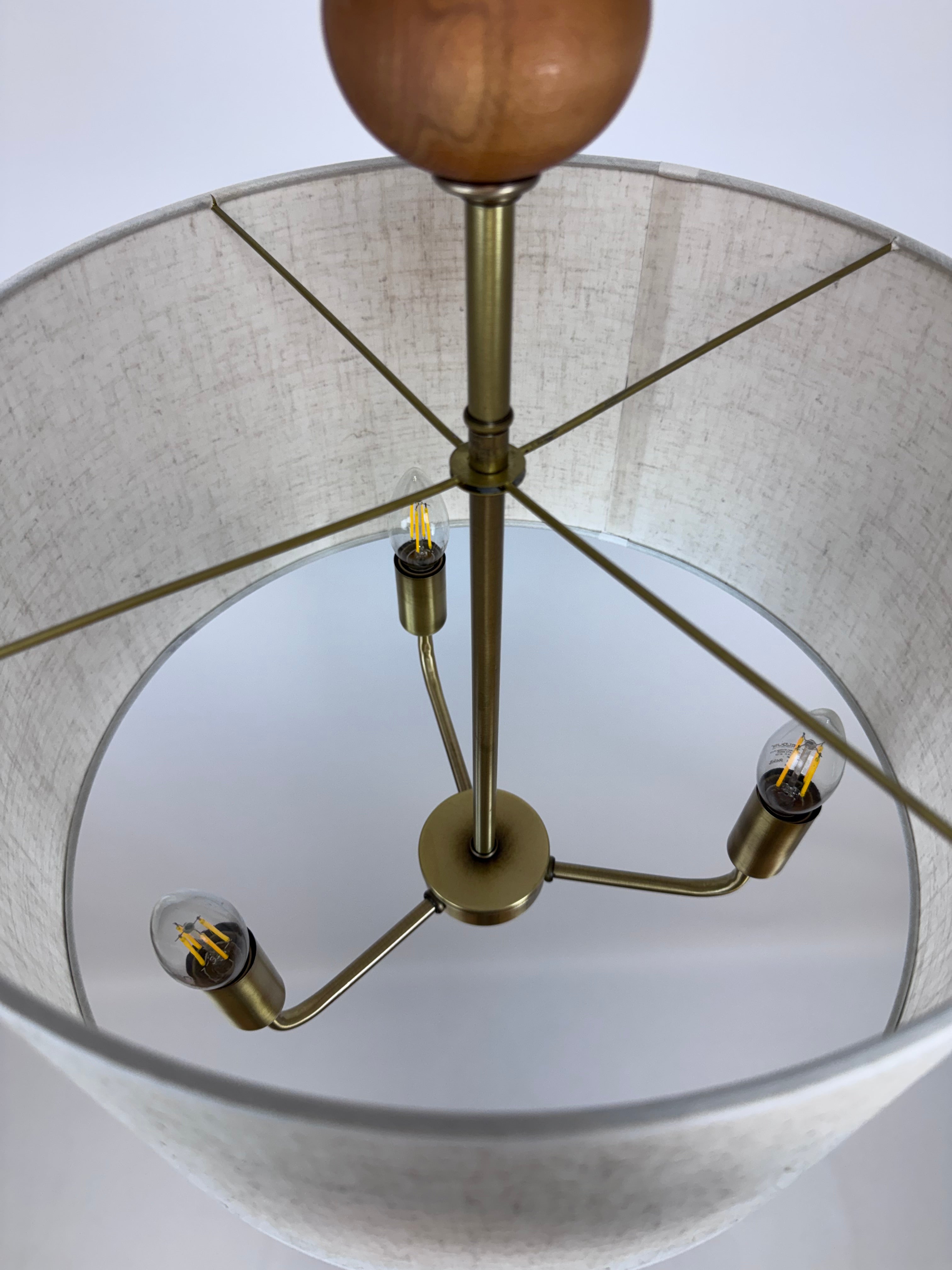 Circle Mary 3 Işıklı Kumaş Avize