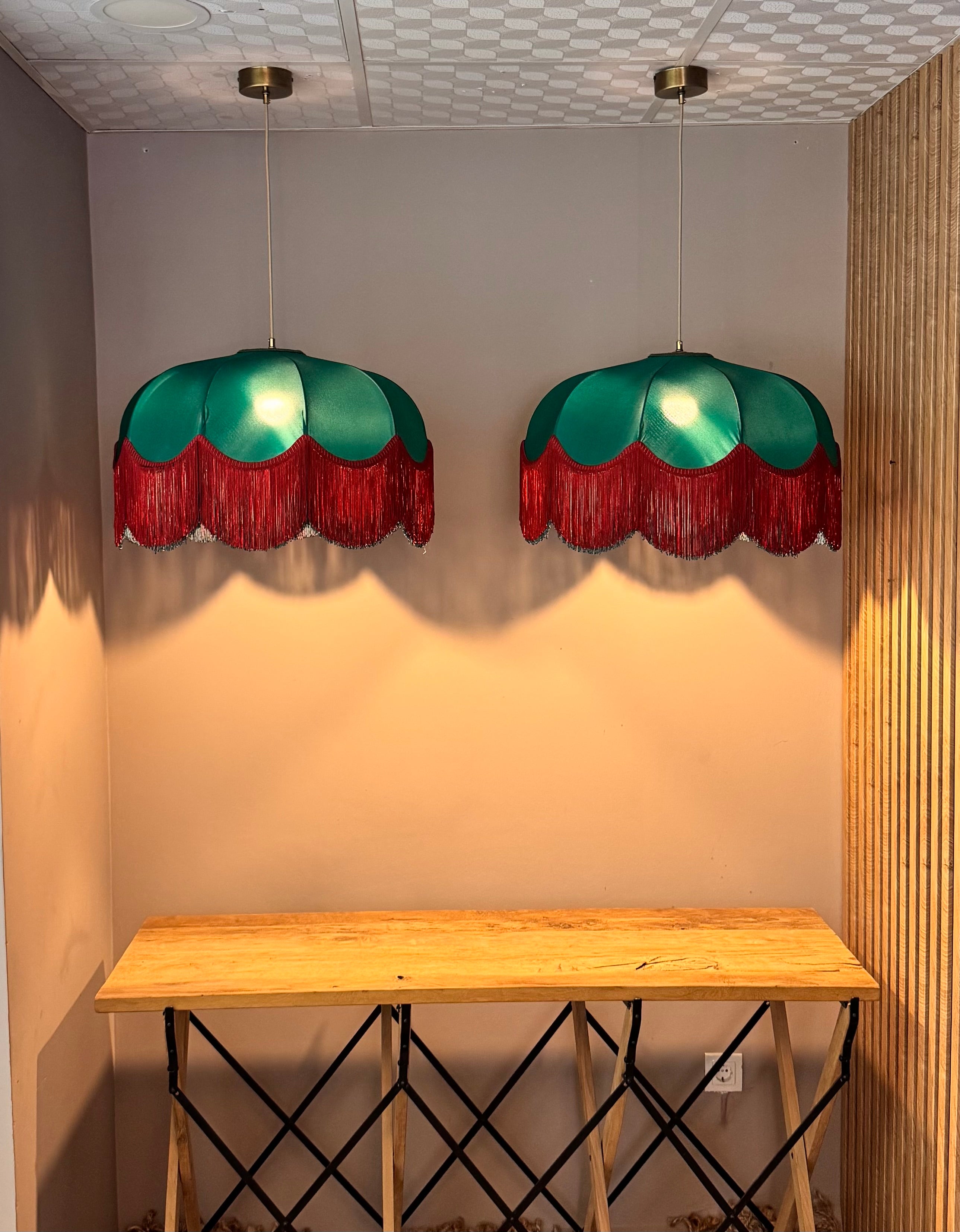 Diana El yapımı Saten Kumaş Püsküllü Avize