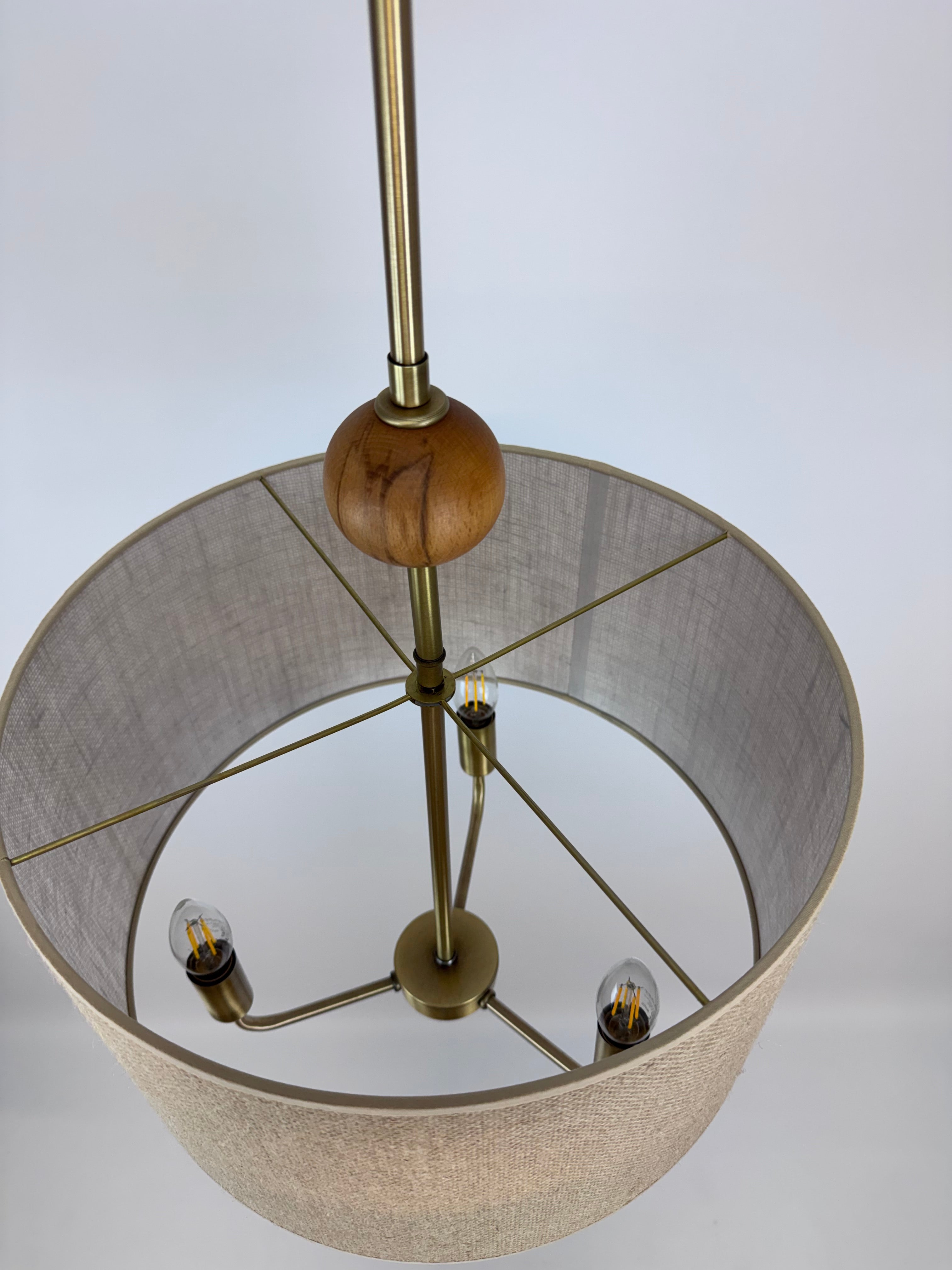 Circle Mary 3 Işıklı Kumaş Avize