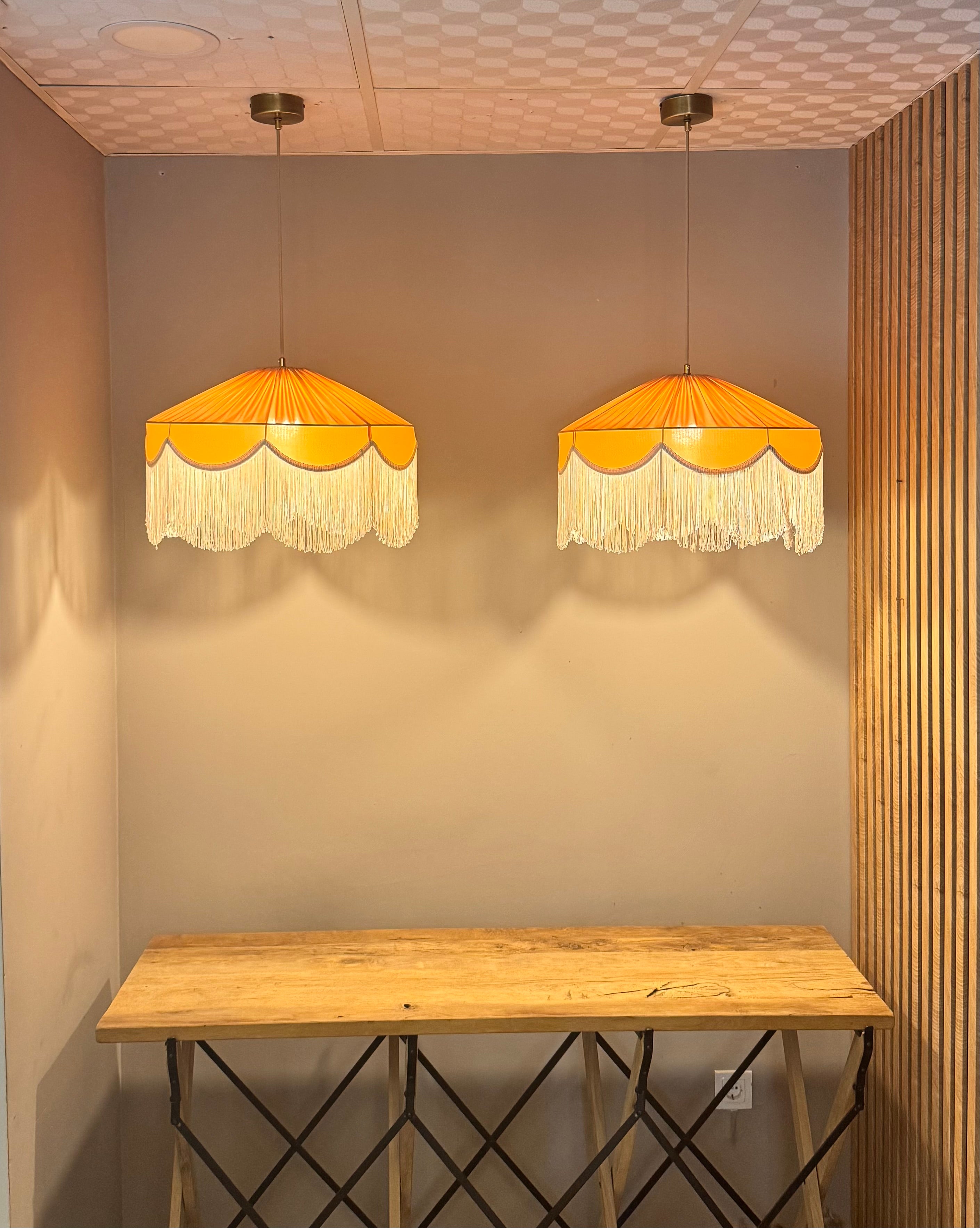 Sofia İpek Saten Püsküllü Avize Somon