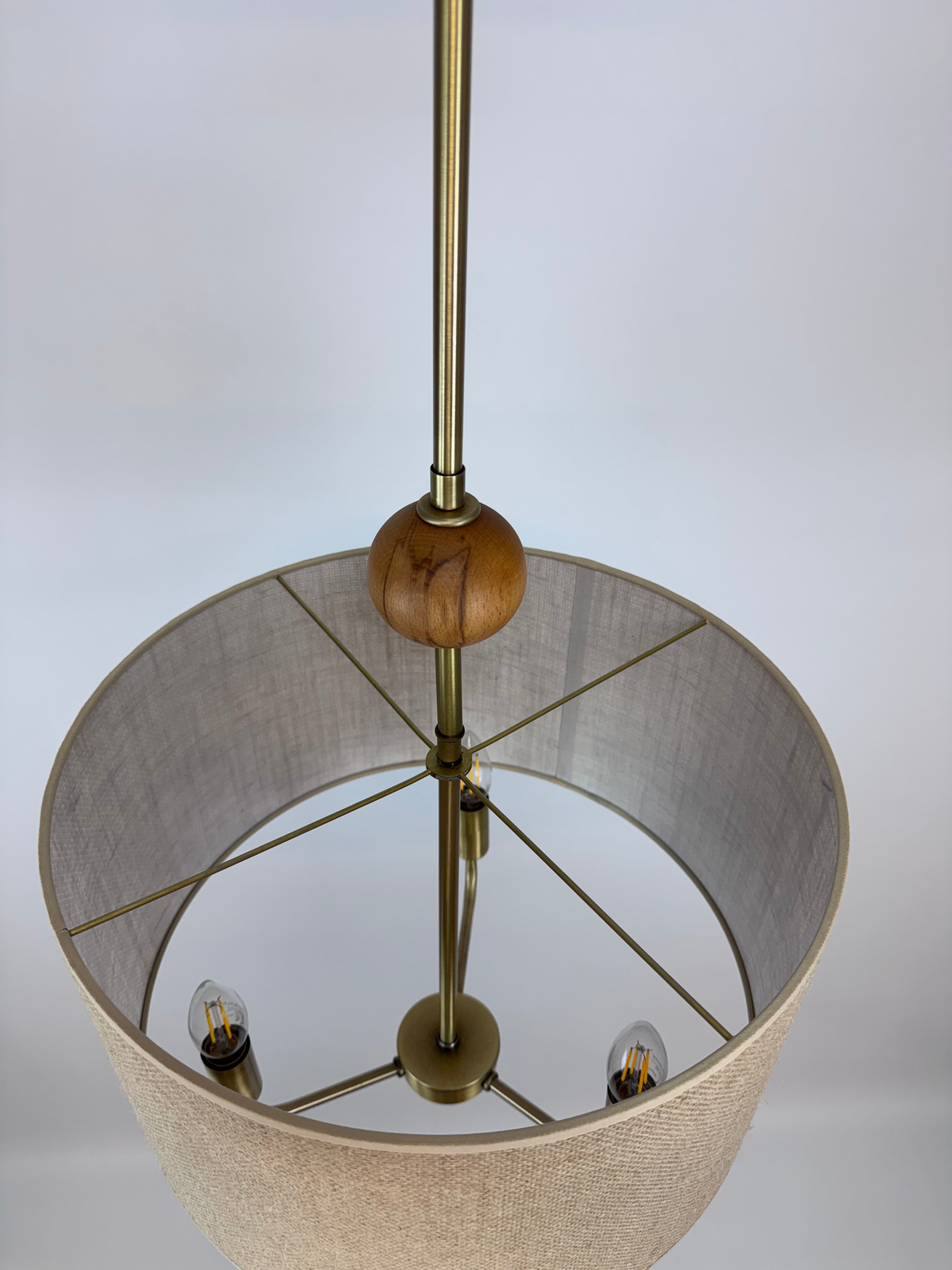 Circle Mary 3 Işıklı Kumaş Avize