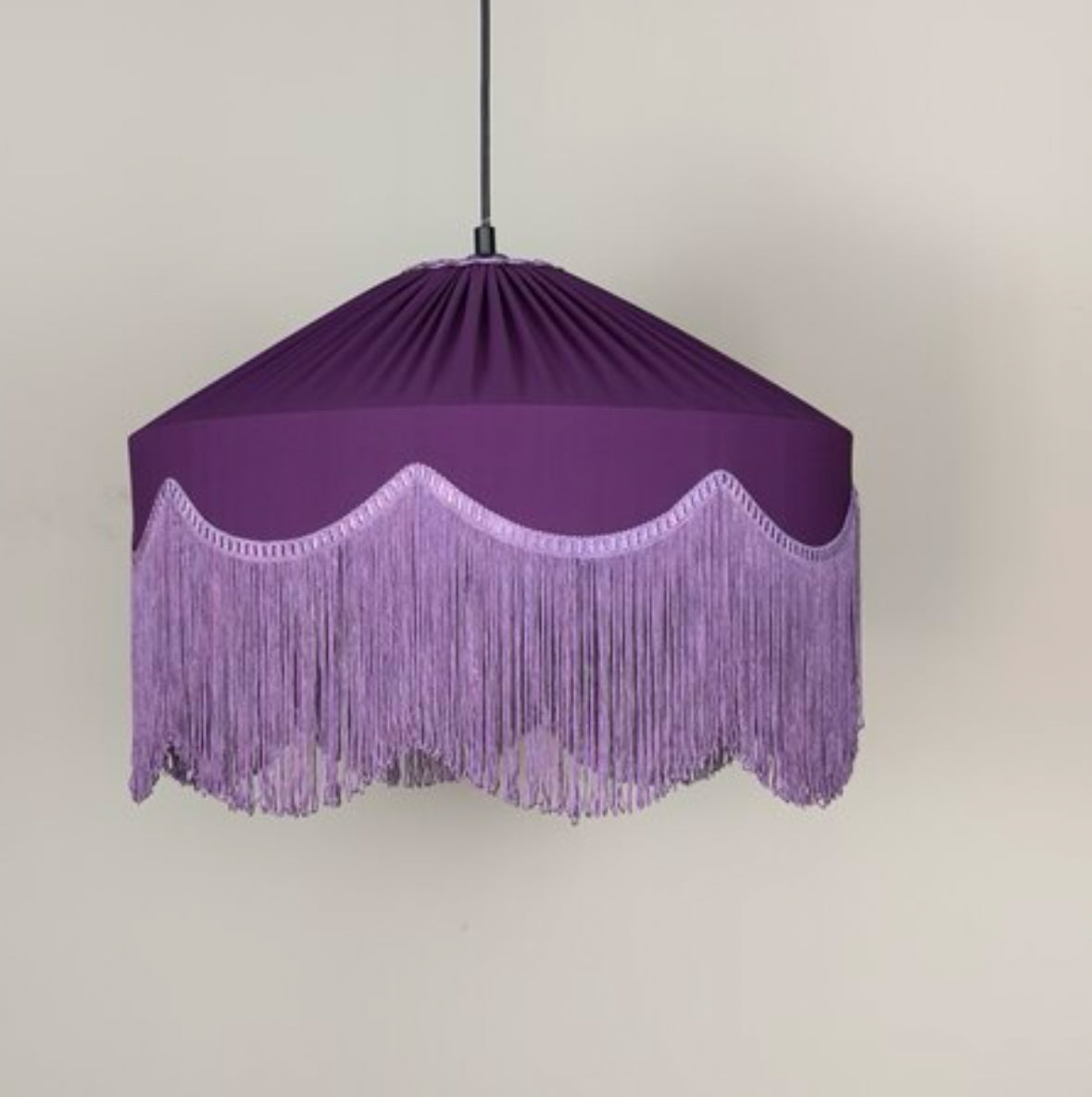 Sofia İpek Saten Püsküllü Avize Mor