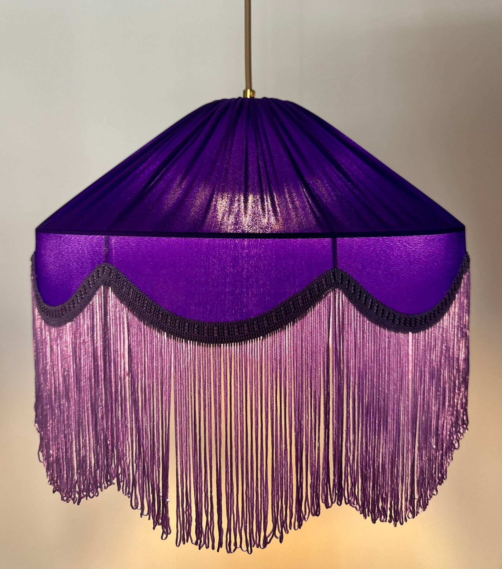 Sofia İpek Saten Püsküllü Avize Mor