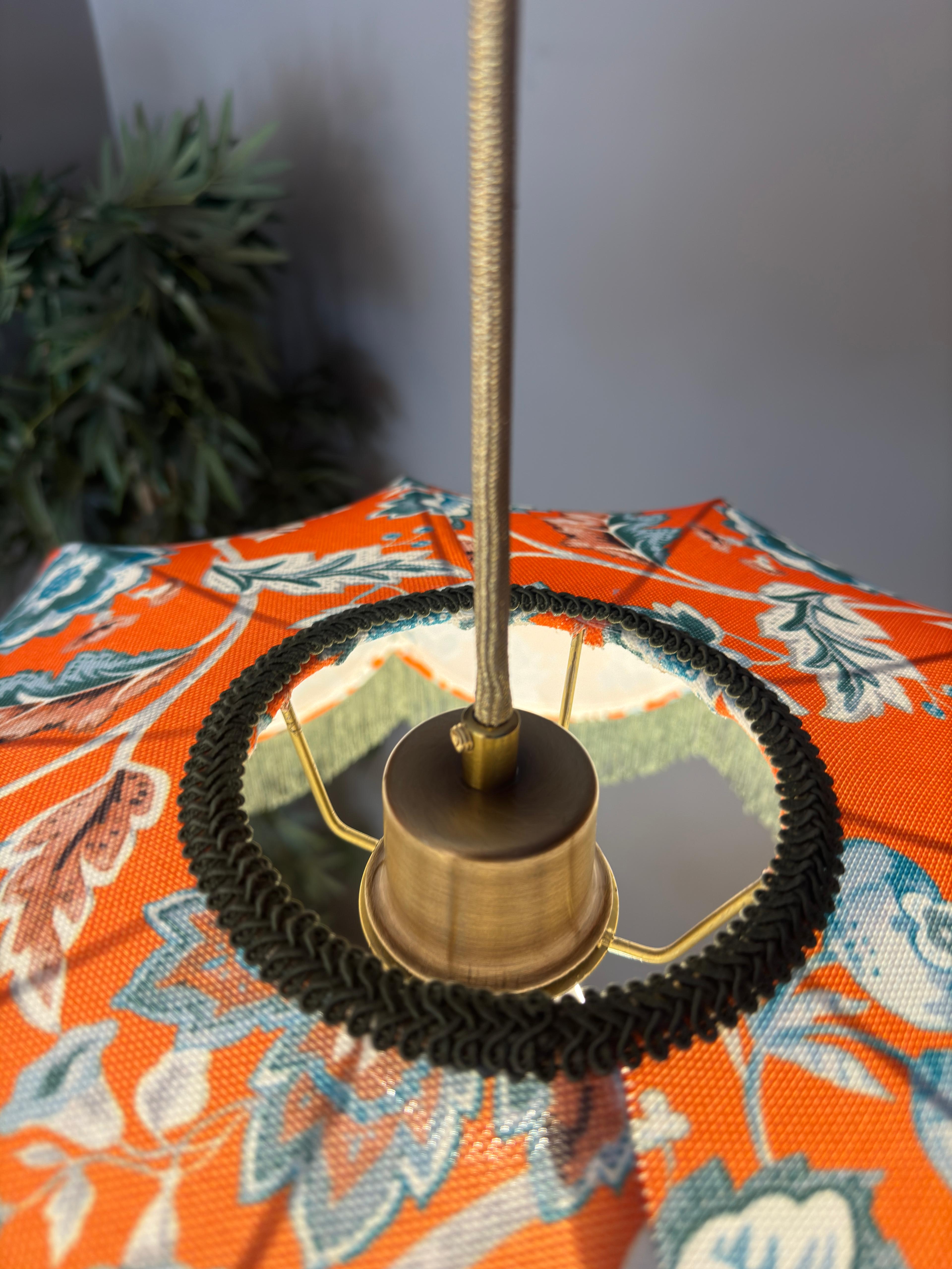 Orange Flower Tassel Chandelier
