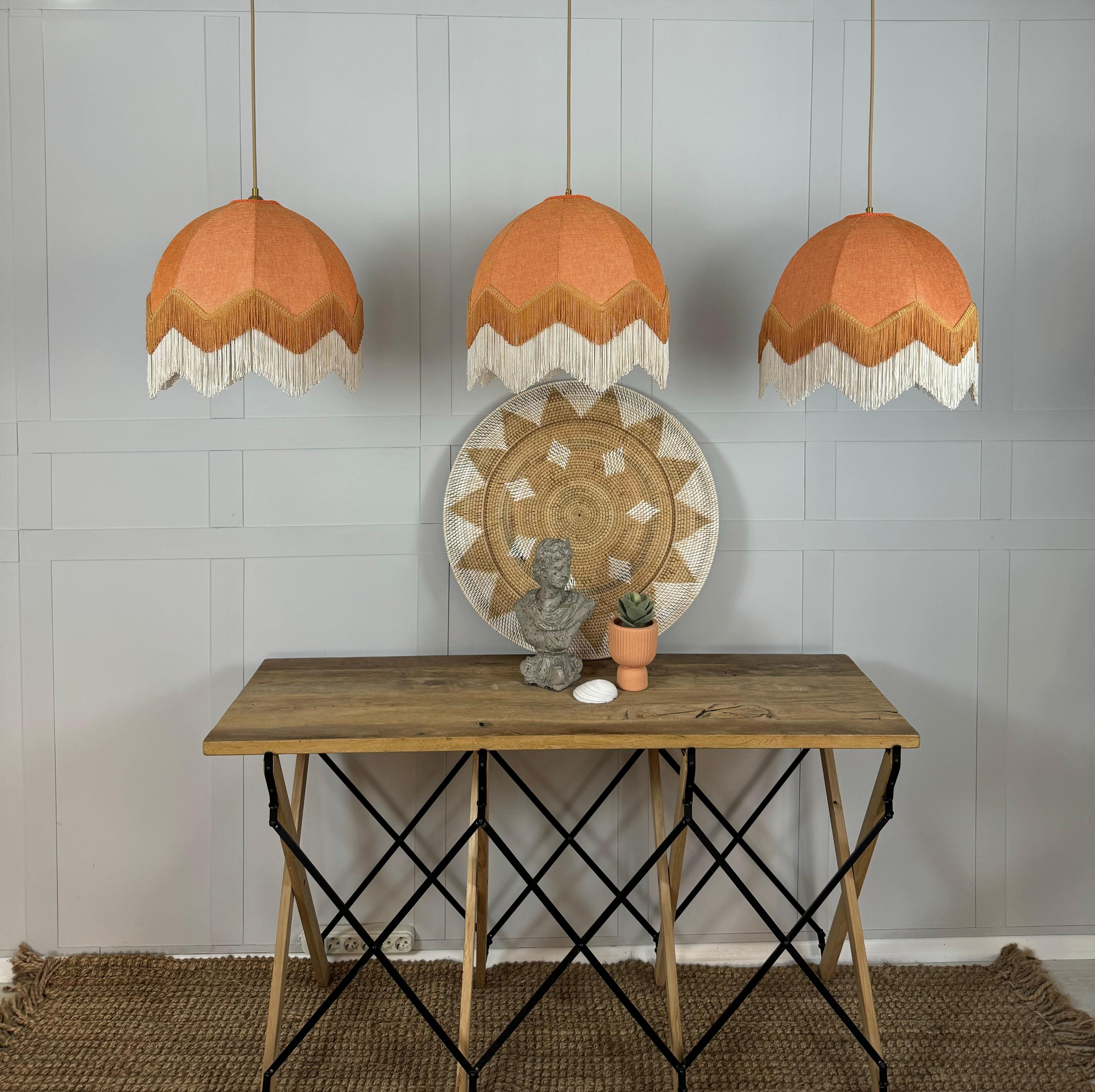 Lorenzo Tassel Fabric Chandelier Orange