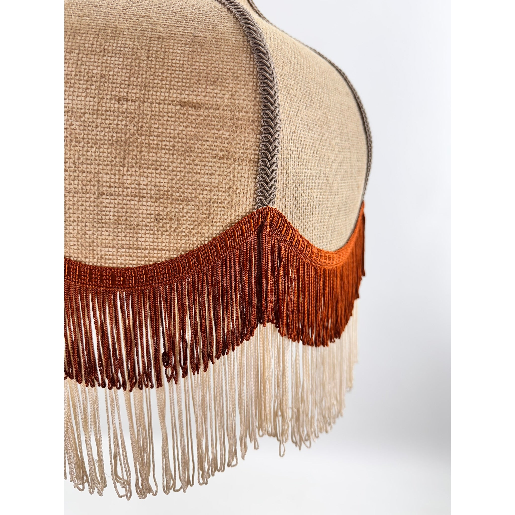 Cecilia Jut Kumaşlı Çift Püsküllü Avize