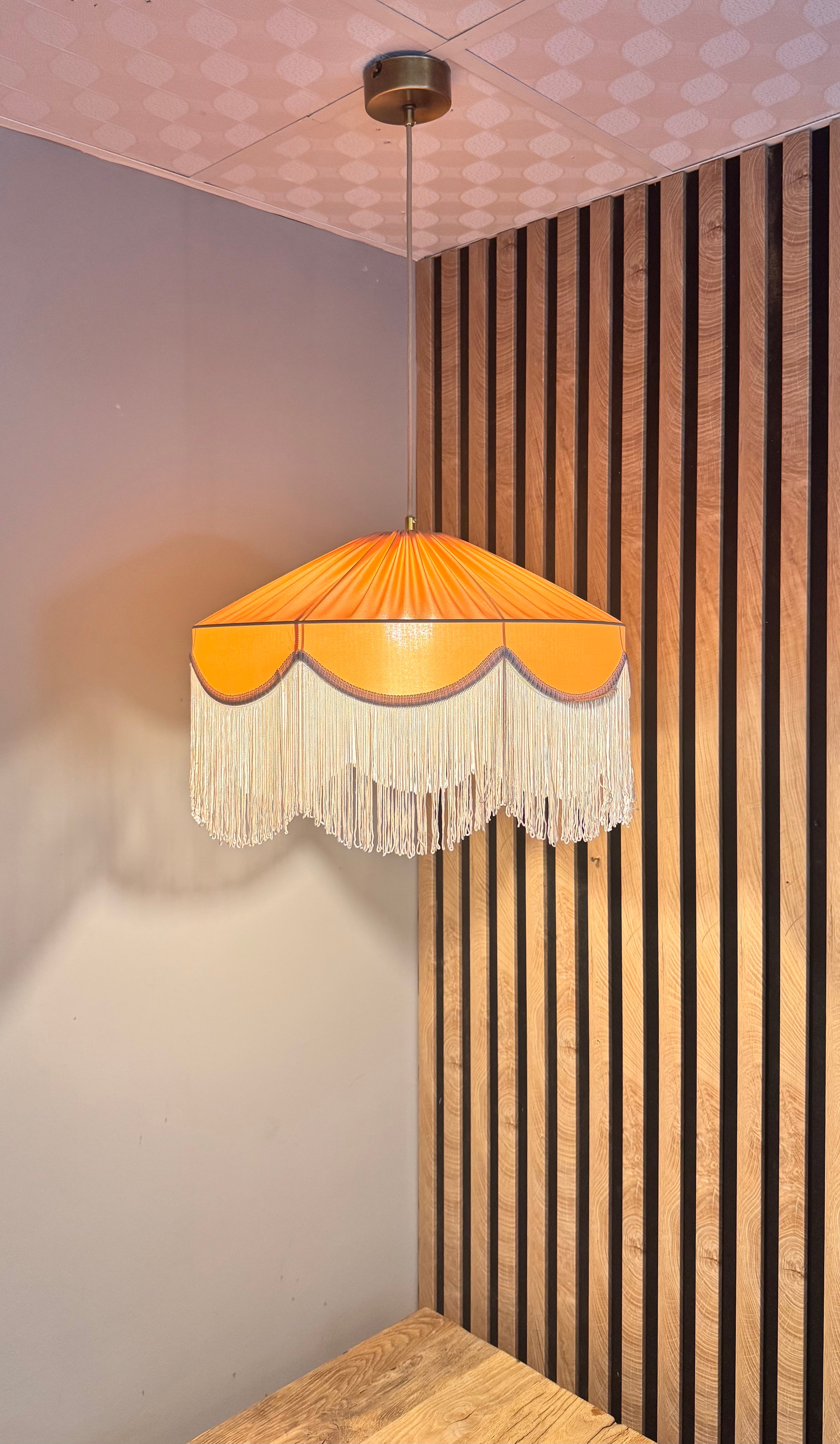 Sofia İpek Saten Püsküllü Avize Somon