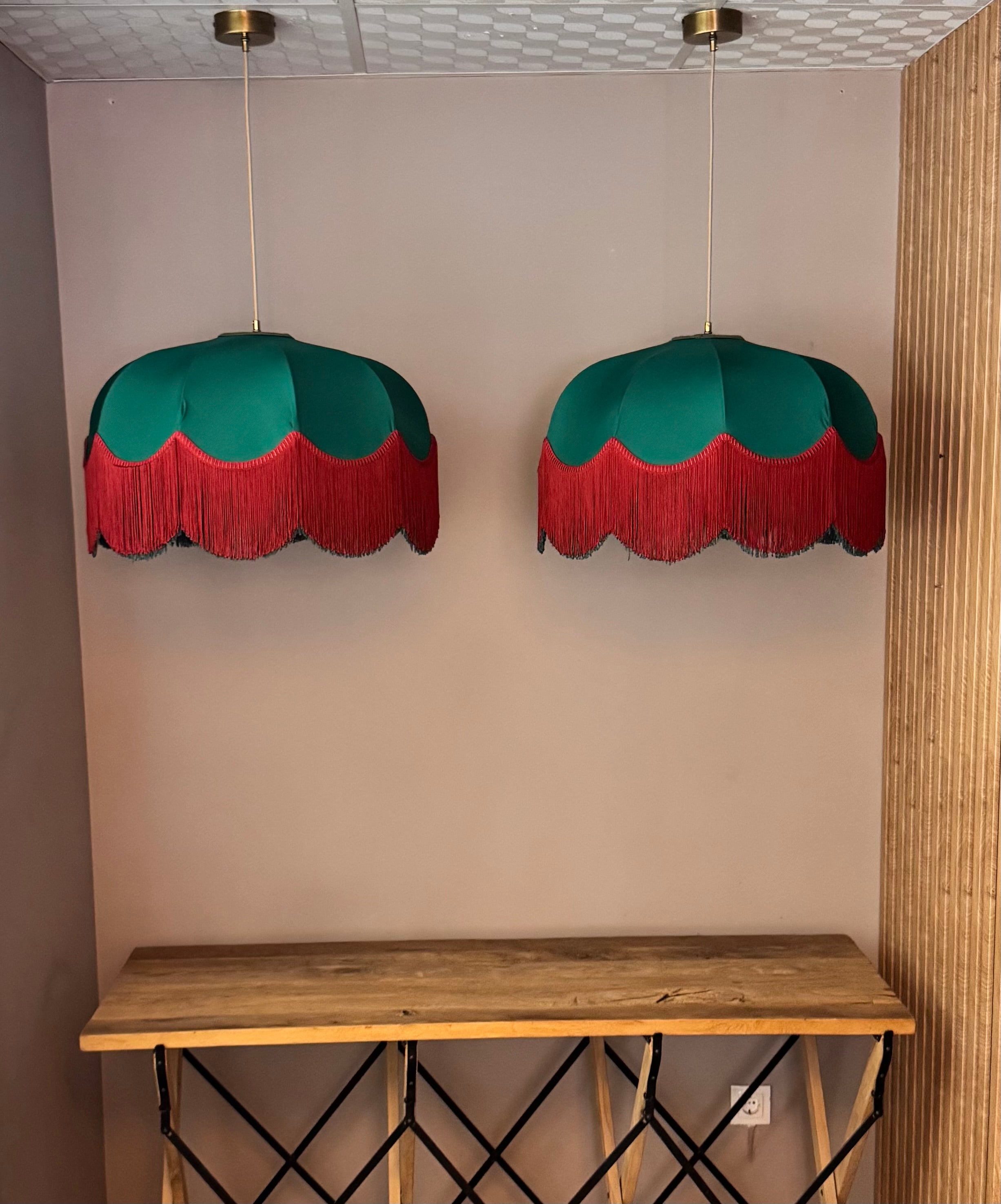 Diana El yapımı Saten Kumaş Püsküllü Avize