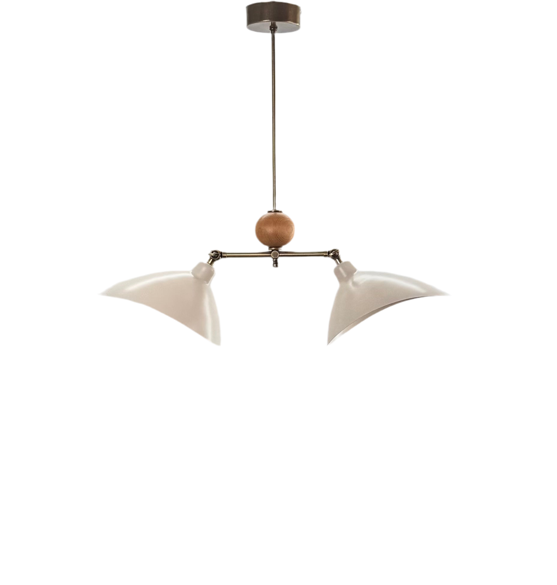 Leo İskandinav Tarzı 2 Kollu Ahşap Detaylı Avize