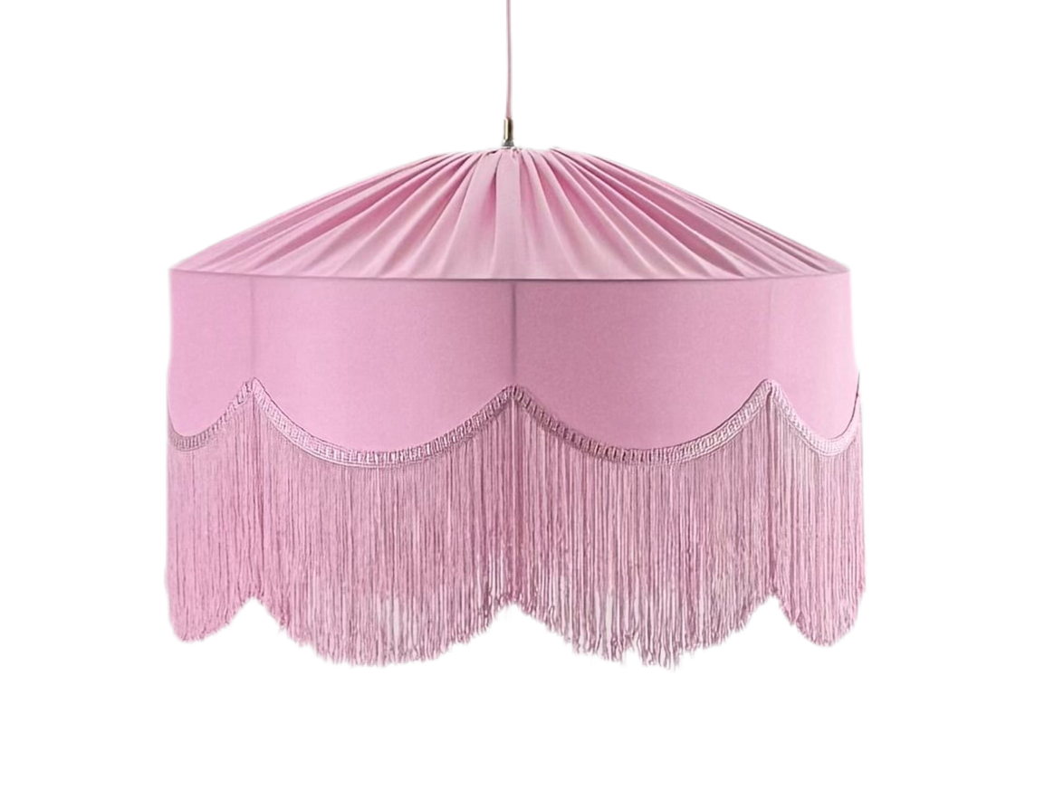 Sofia İpek Saten Püsküllü Avize Açık Pembe