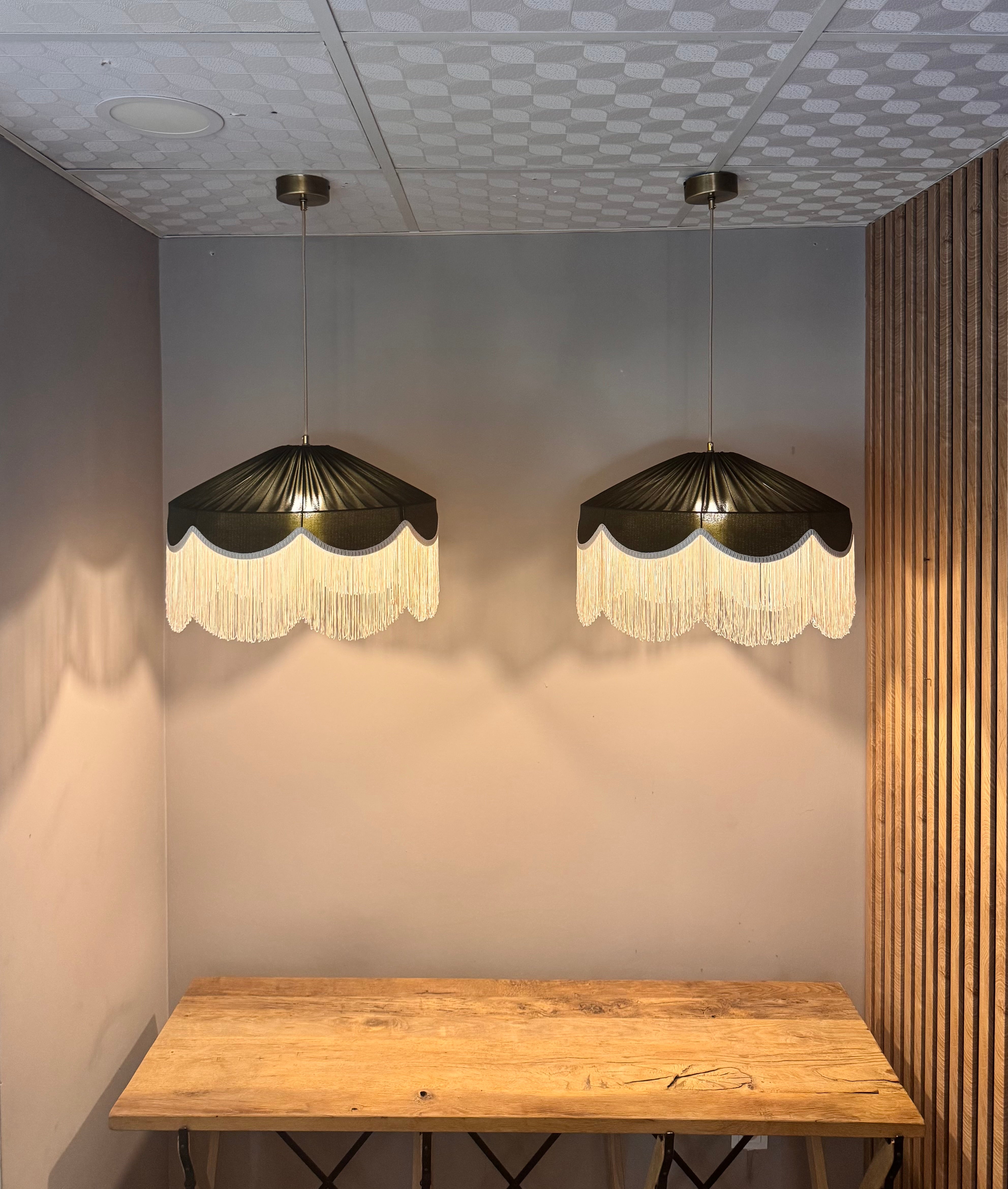 Sofia İpek Saten Püsküllü Avize Koyu Yeşil