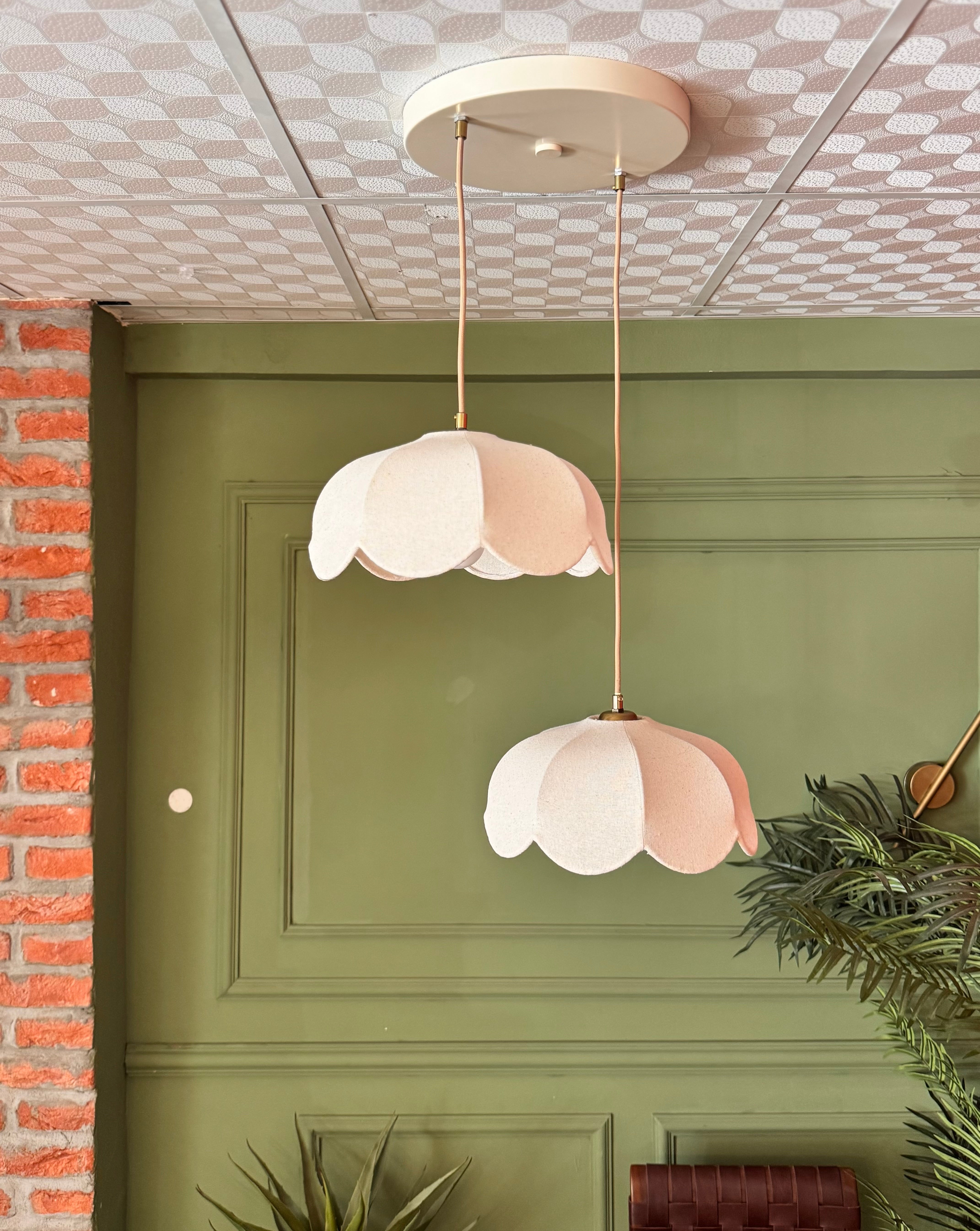 Daisy Jane 2'li Sarkıt Keten Avize