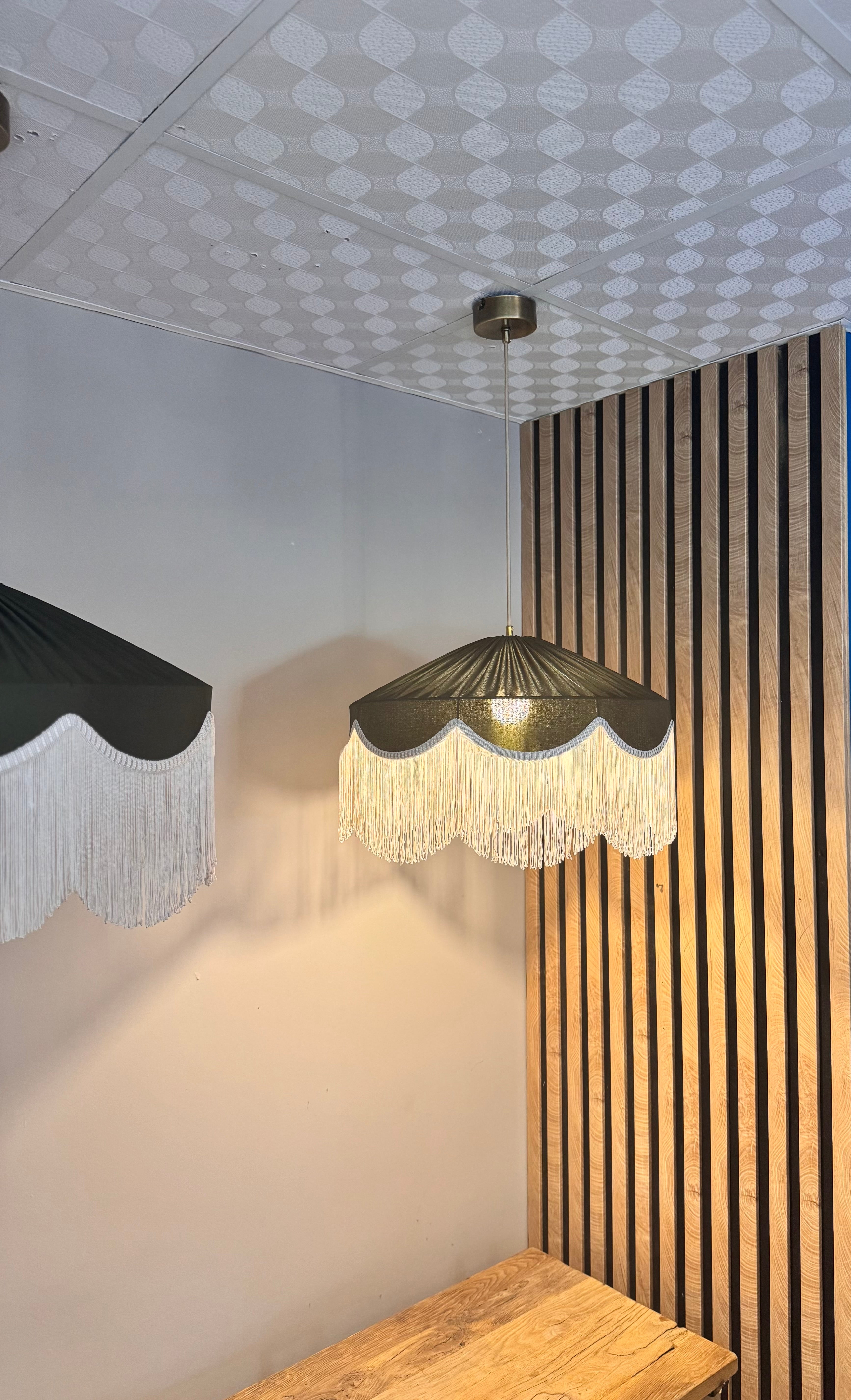 Sofia İpek Saten Püsküllü Avize Koyu Yeşil