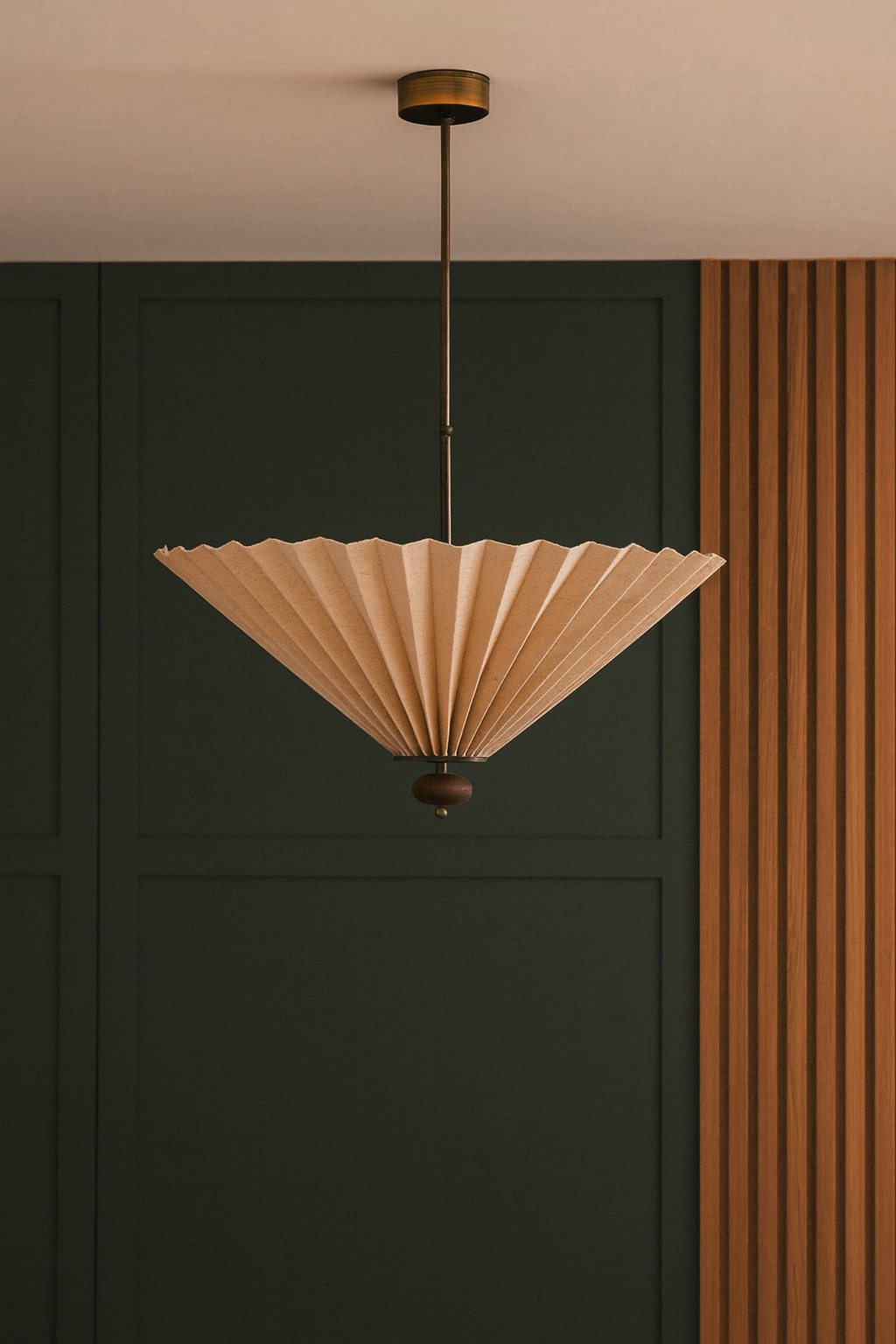 Fuji Pleated Linen Chandelier