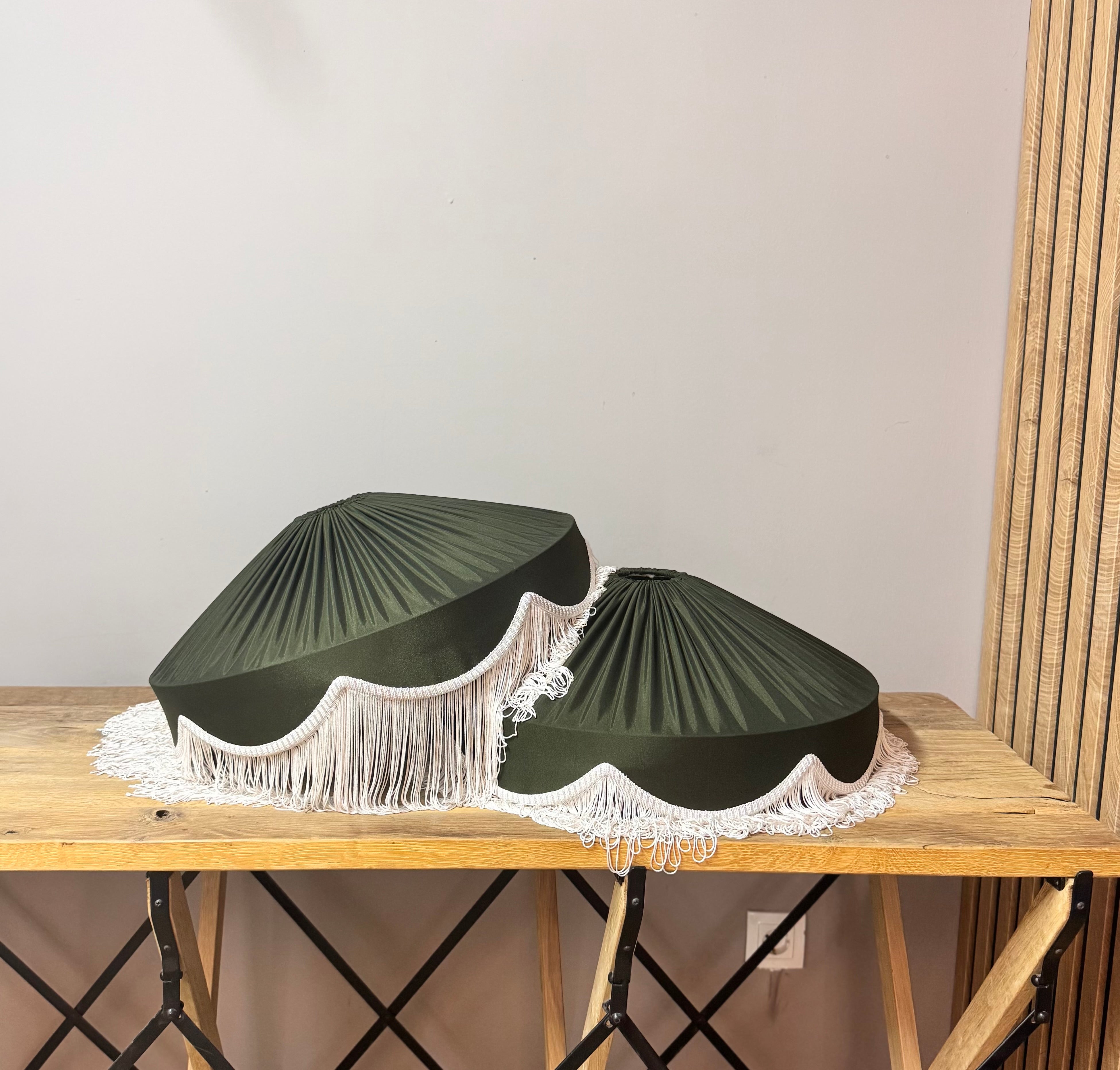 Sofia İpek Saten Püsküllü Avize Koyu Yeşil