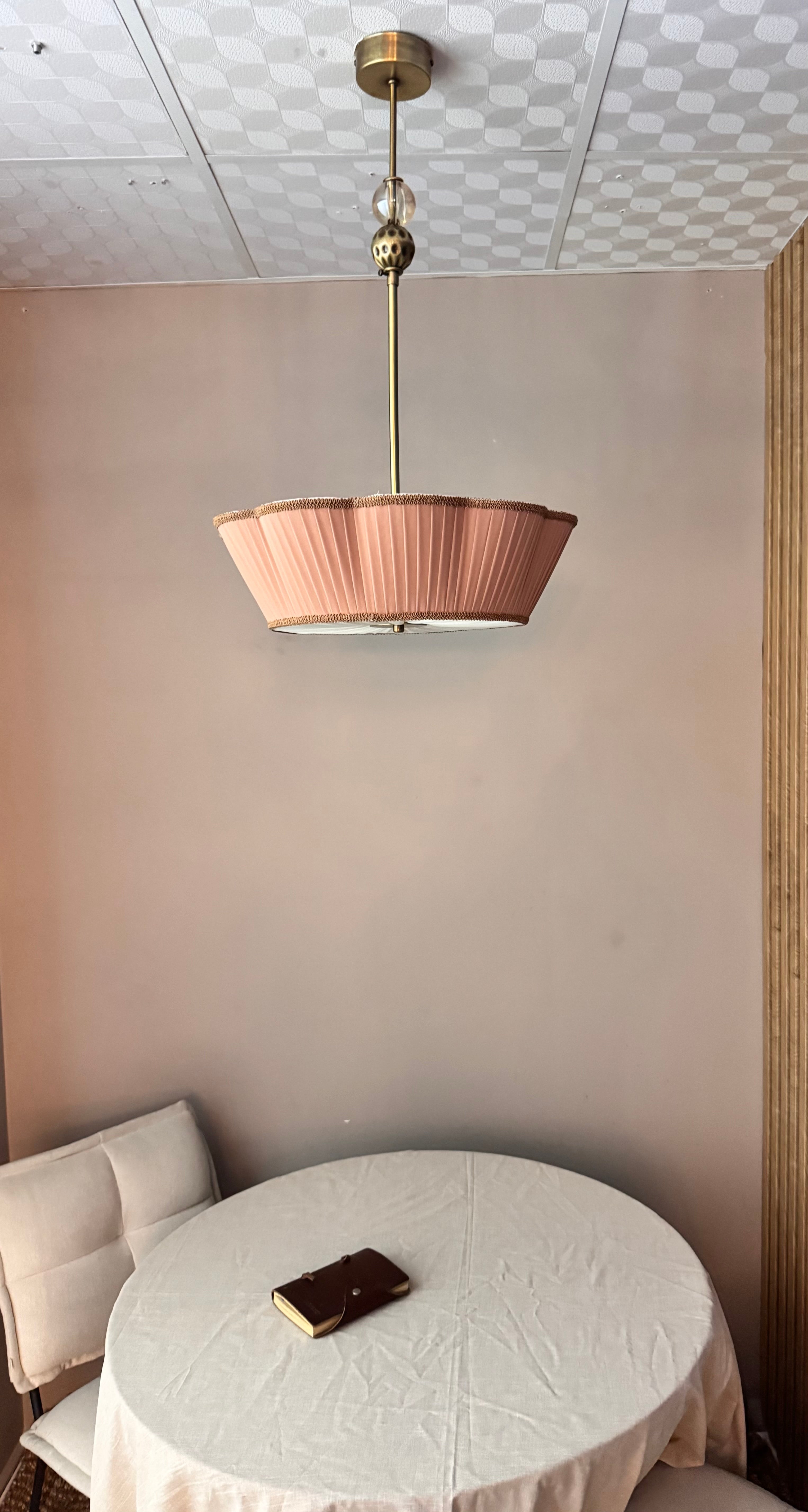 Charlotte İpek Saten Avize Vintage Pembe