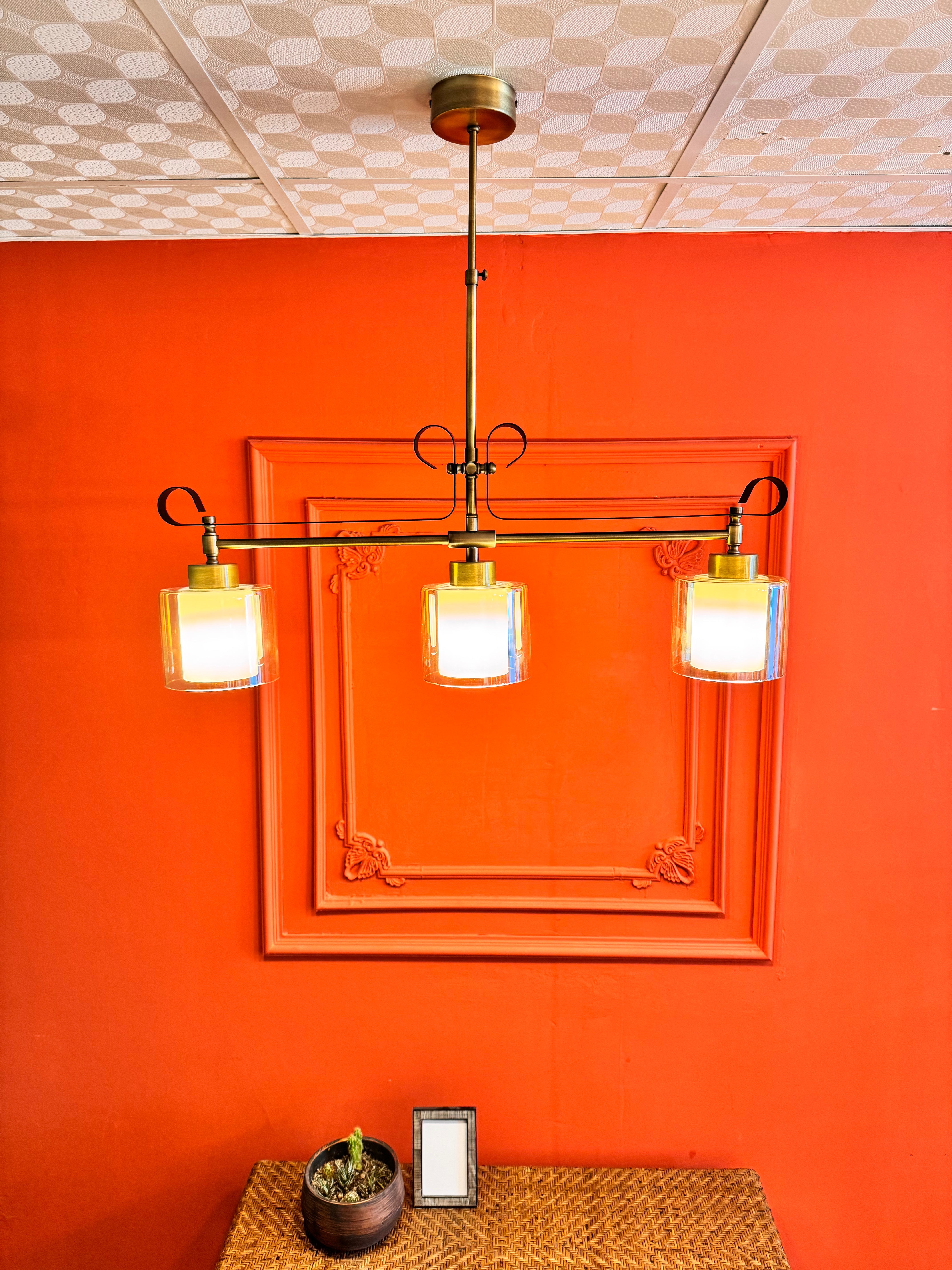 Wooden Lampshade with Rattan Head