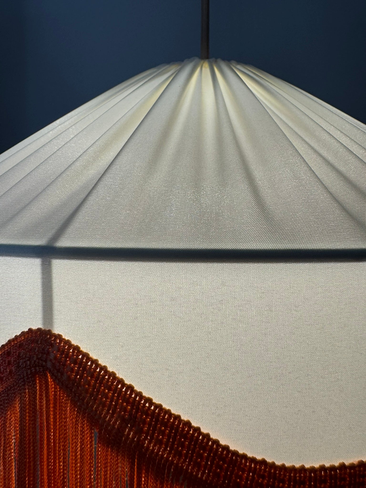 Sofia İpek Saten Püsküllü Avize Krem - Kiremit