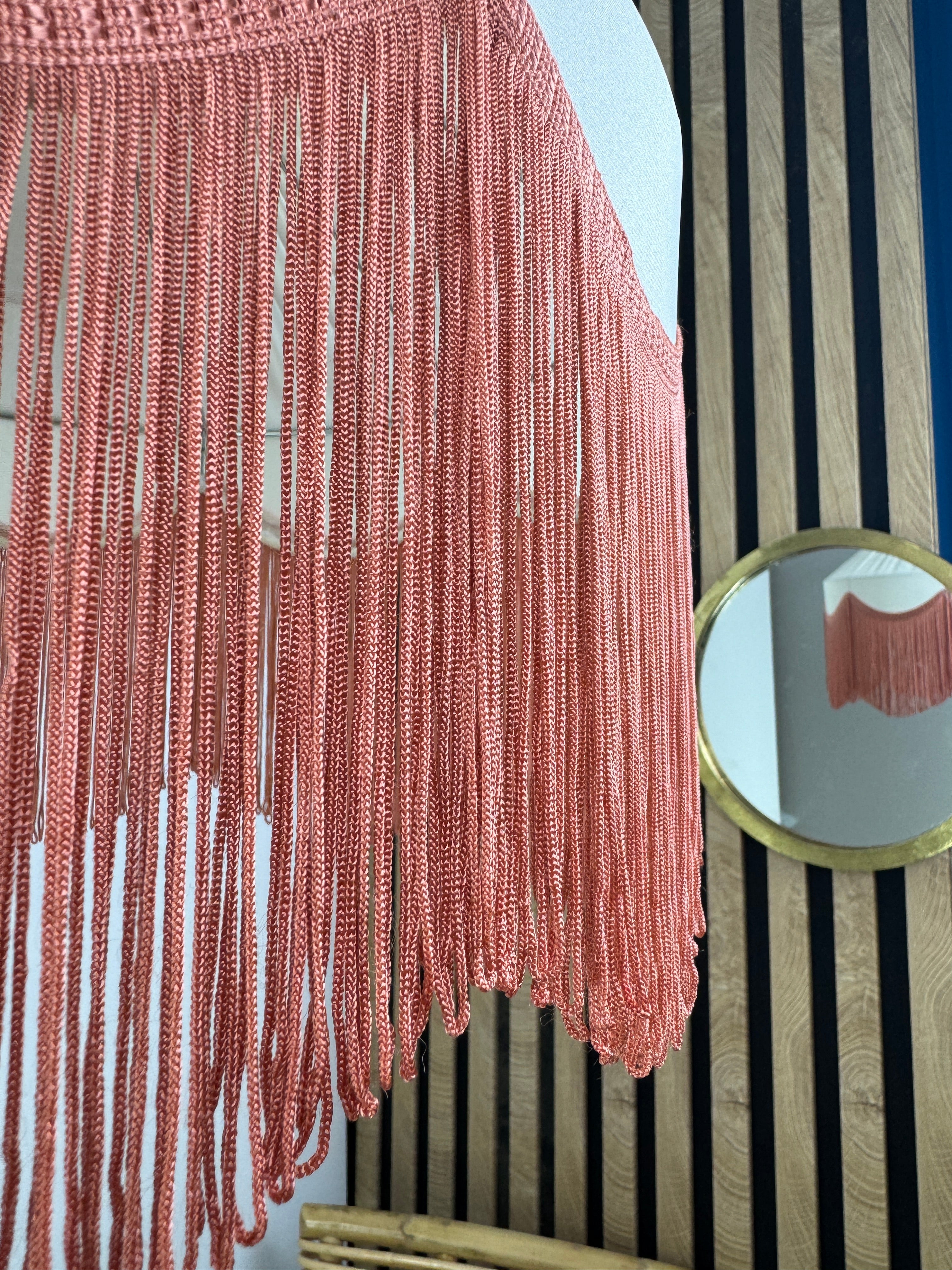 Sofia İpek Saten Püsküllü Avize Krem - Kiremit