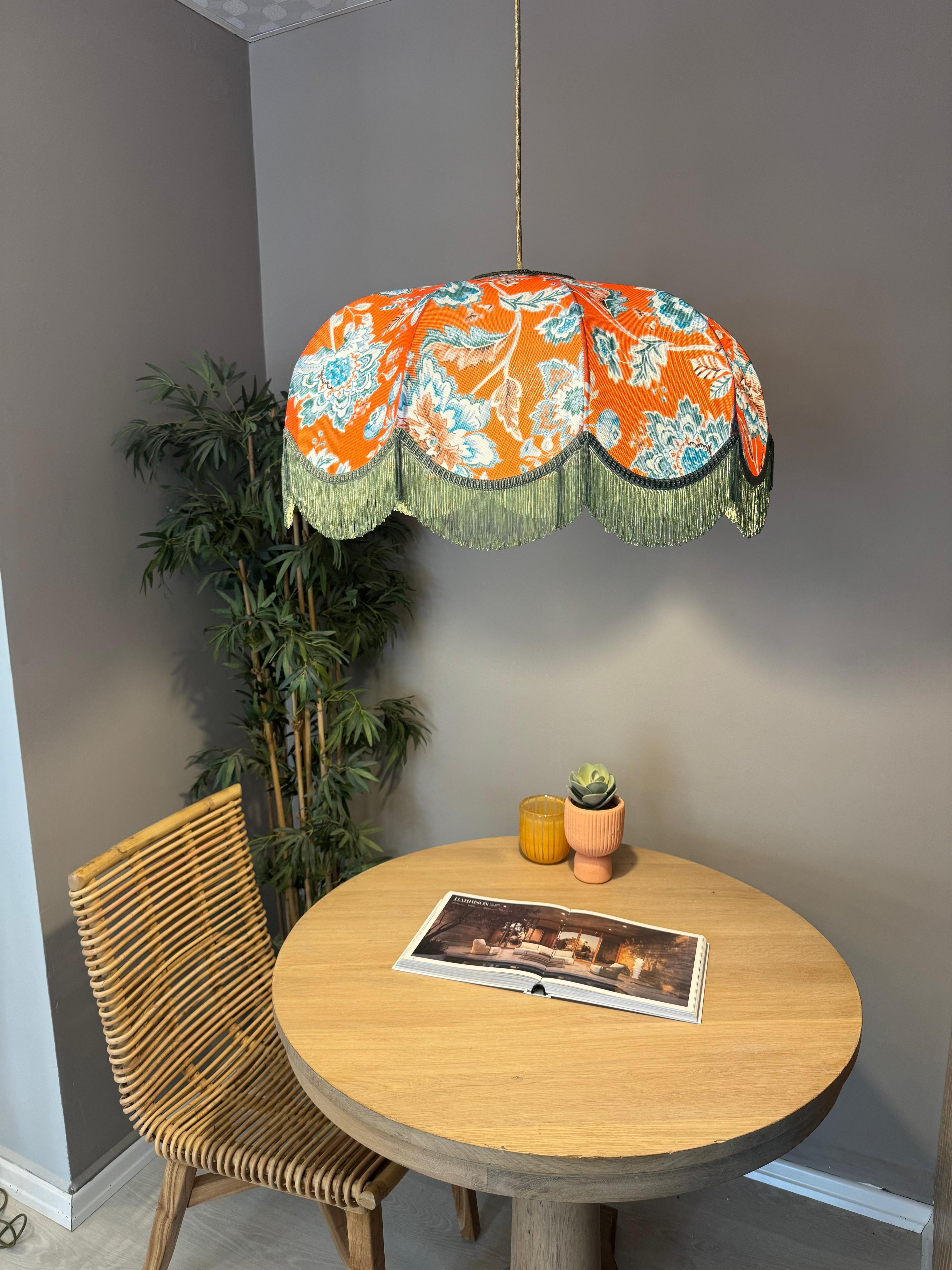 Orange Flower Tassel Chandelier 