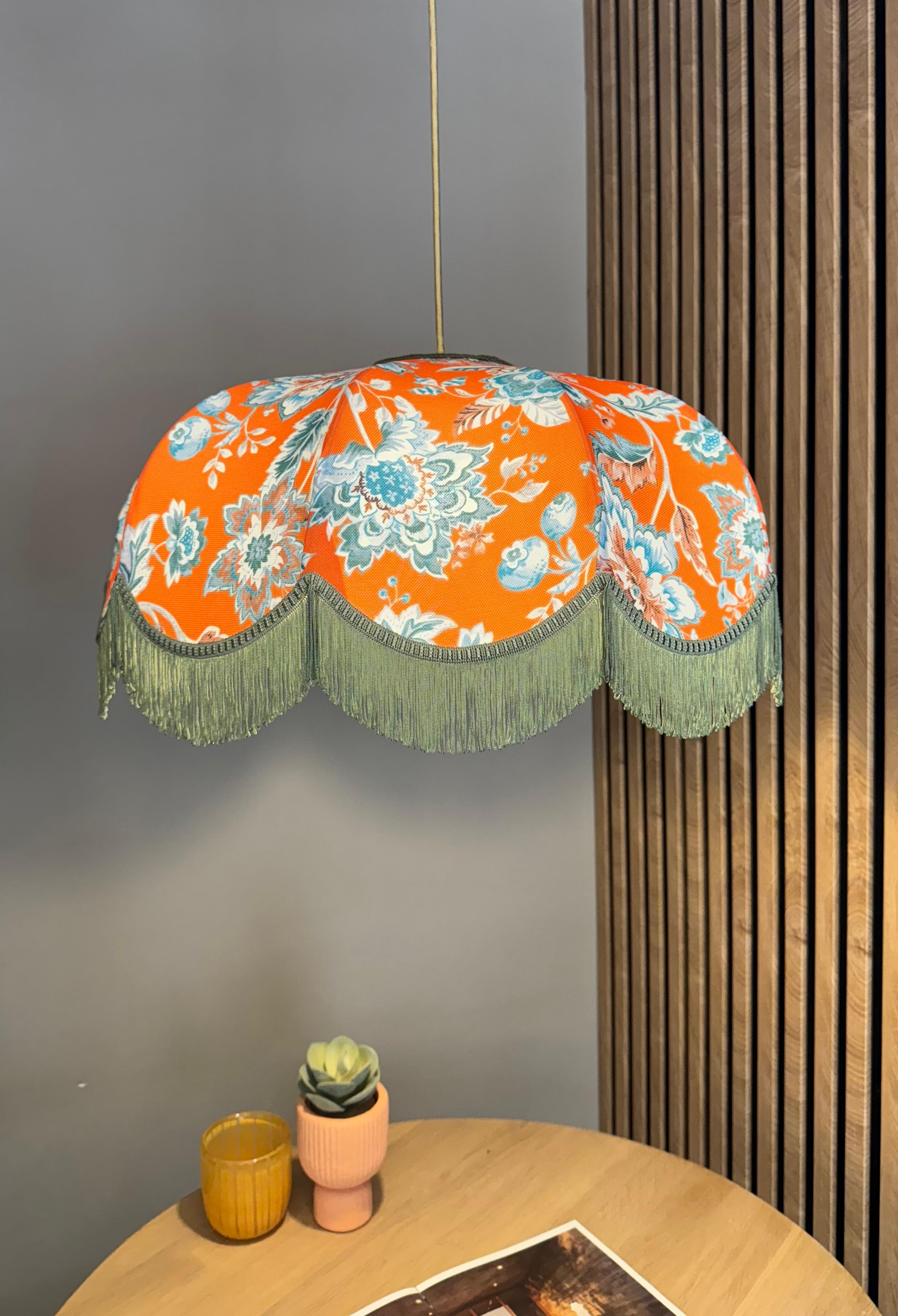 Orange Flower Tassel Chandelier 