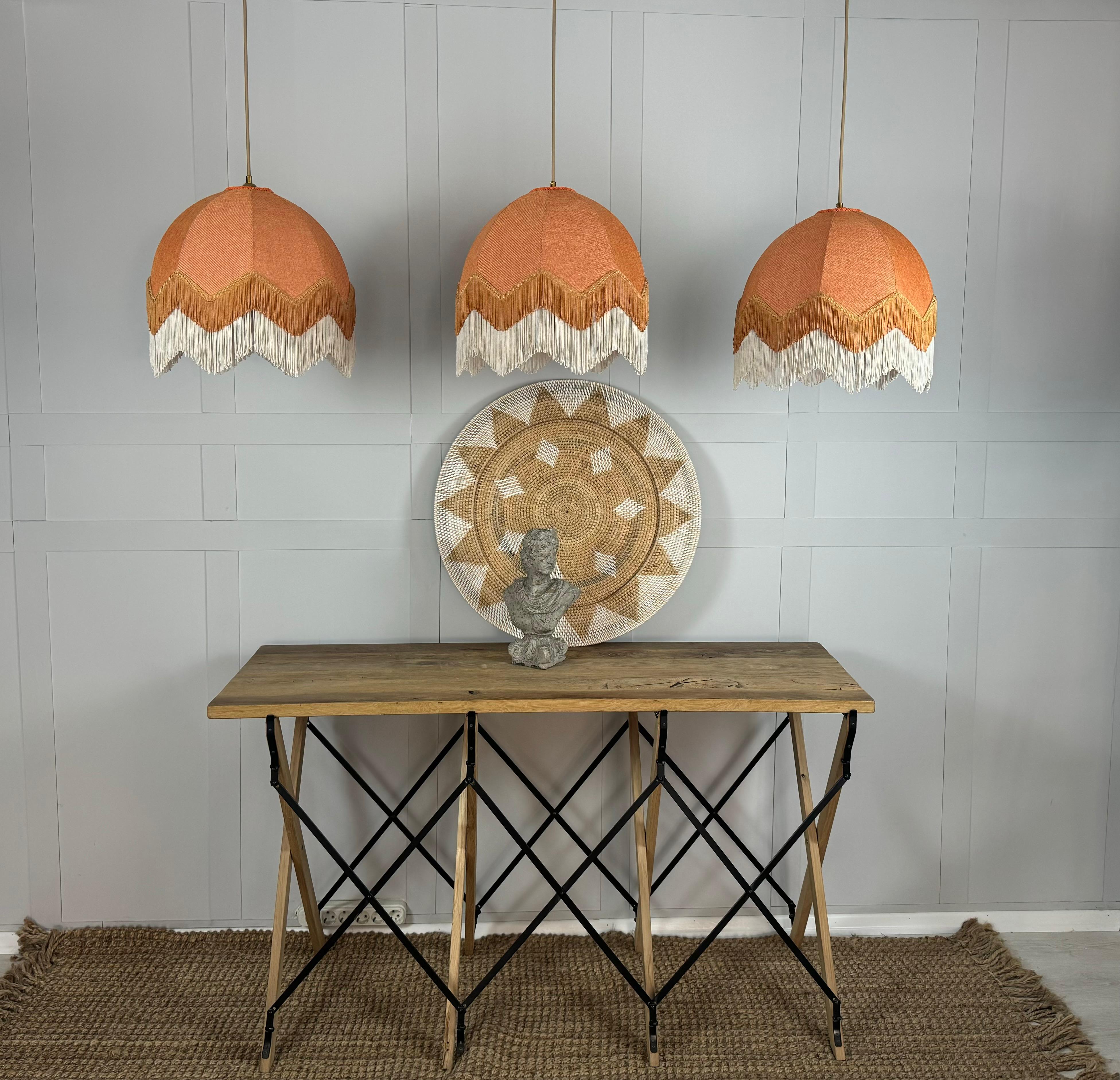 Lorenzo Tassel Fabric Chandelier Orange