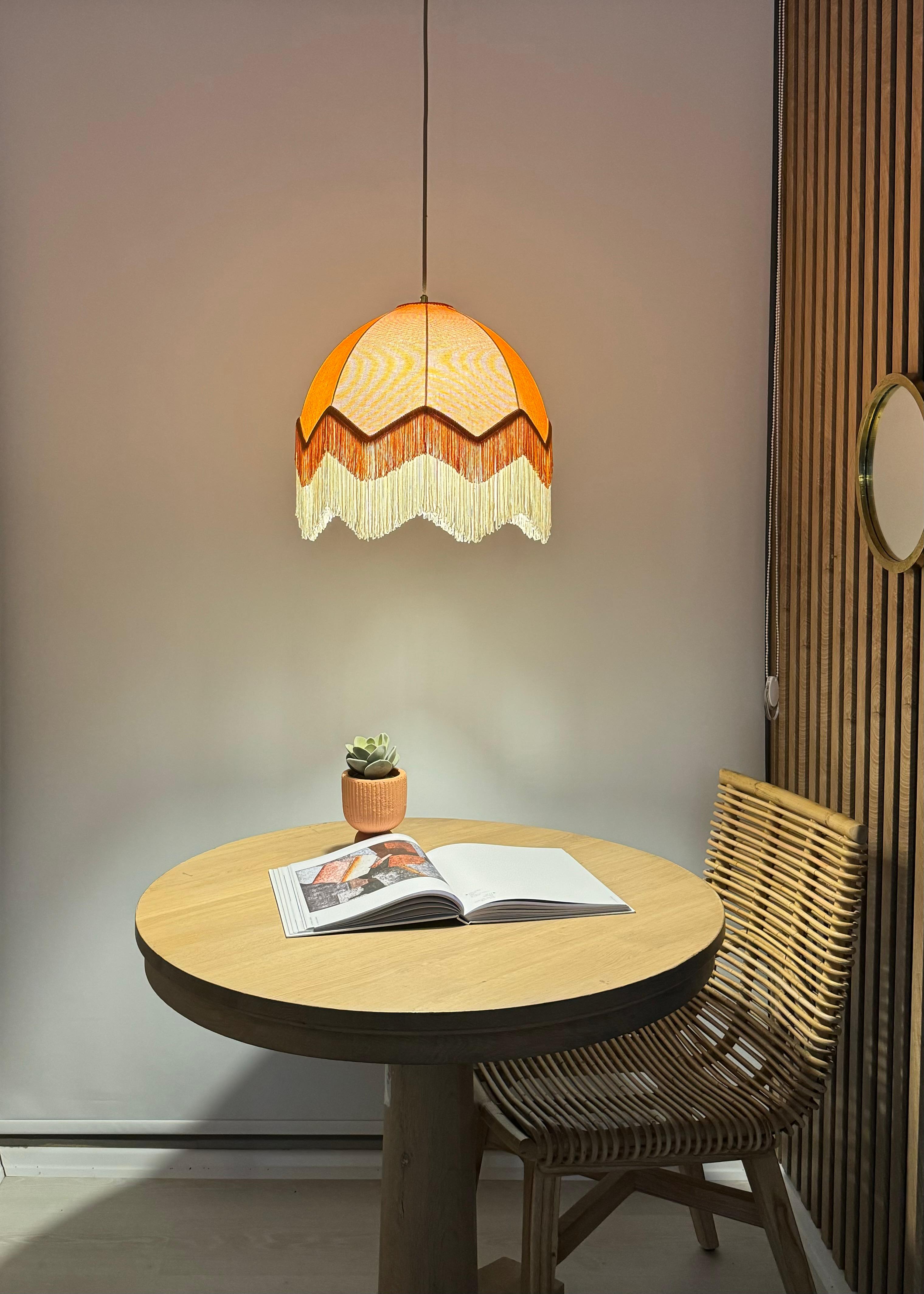 Lorenzo Tassel Fabric Chandelier Orange