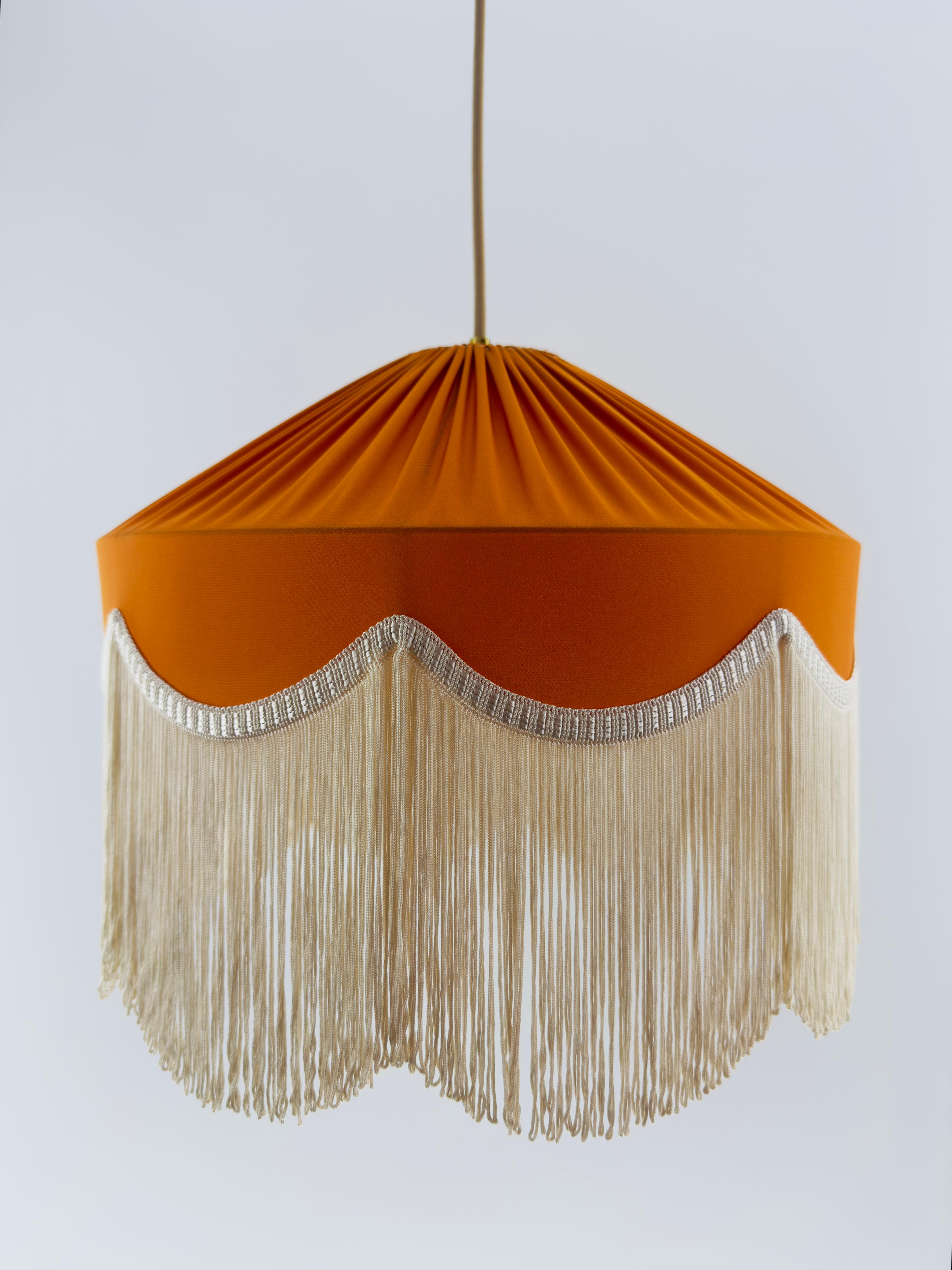 Sofia Silk Satin Tassel Chandelier Orange 