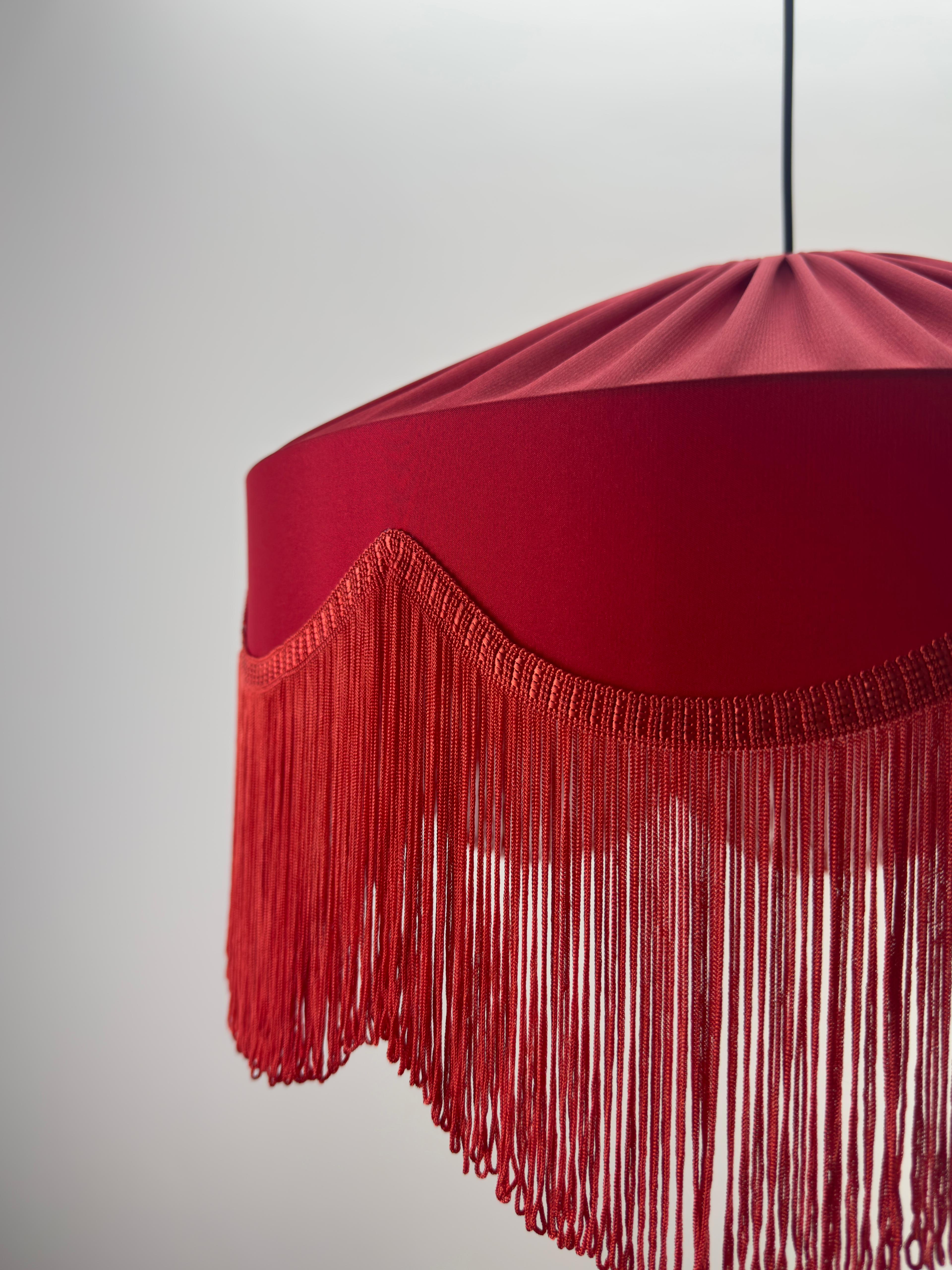 Sofia Silk Satin Tassel Chandelier Burgundy 