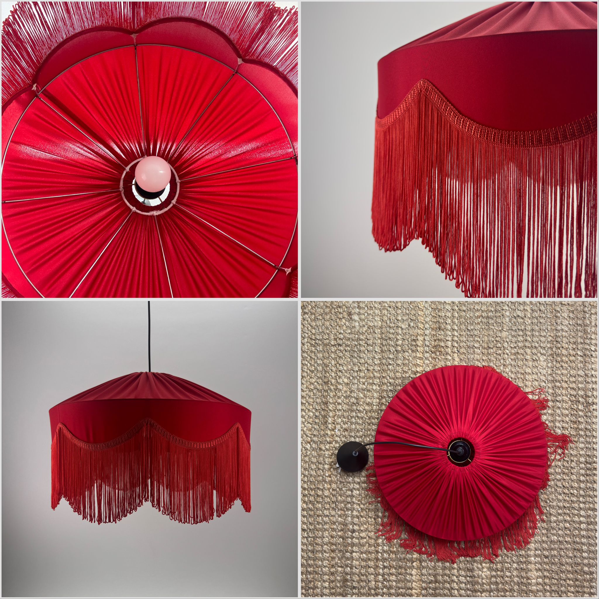 Sofia Silk Satin Tassel Chandelier Burgundy 