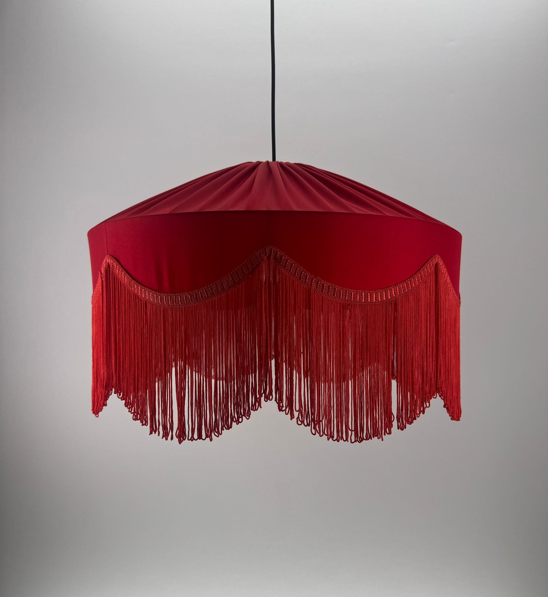 Sofia Silk Satin Tassel Chandelier Burgundy 
