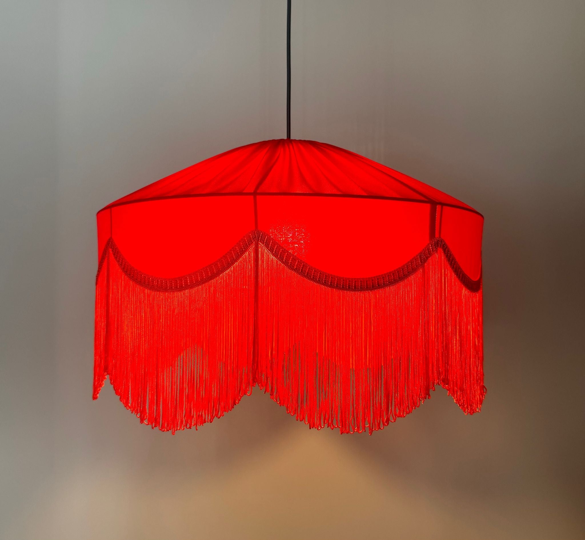 Sofia Silk Satin Tassel Chandelier Burgundy 