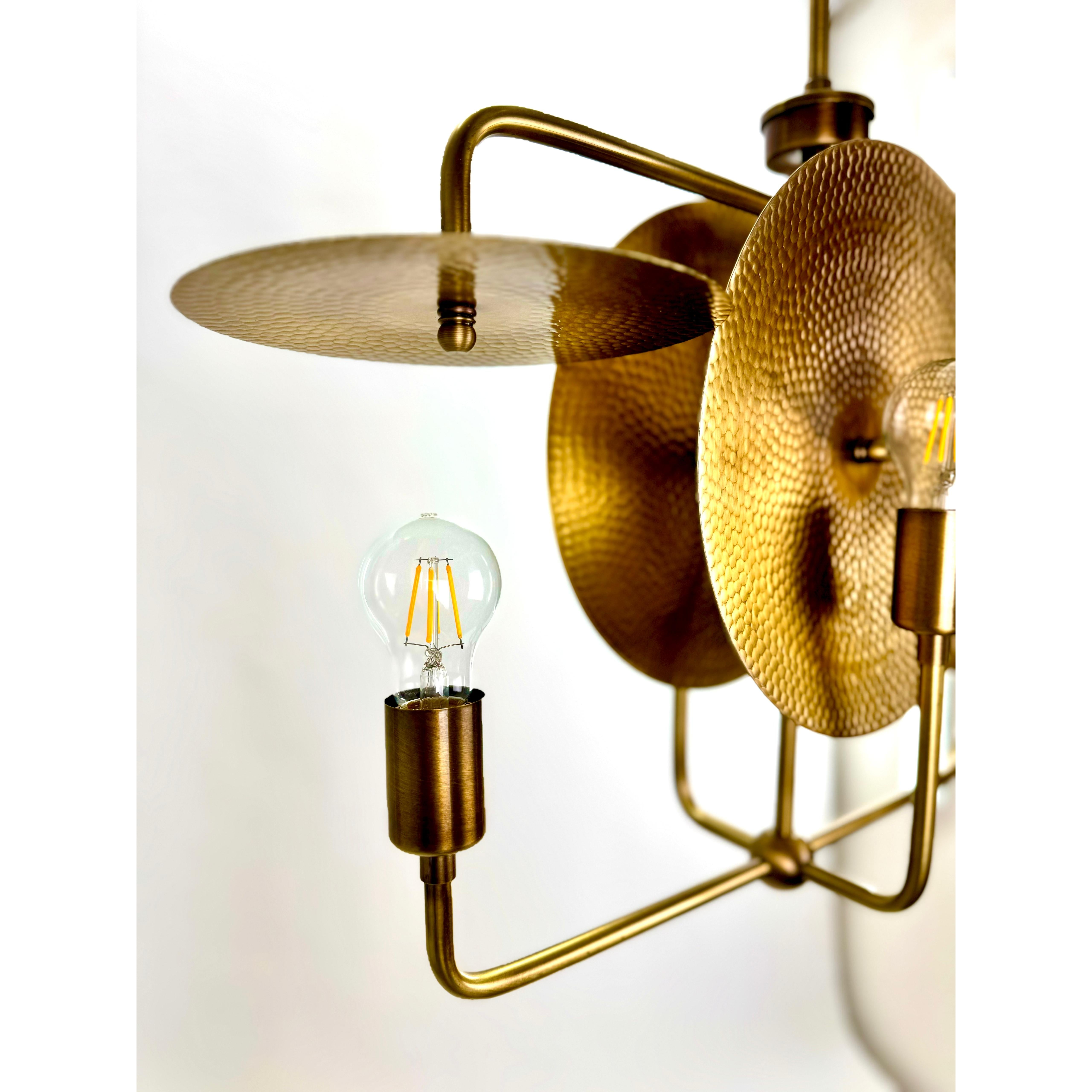Crab Brass Chandelier Set of 4