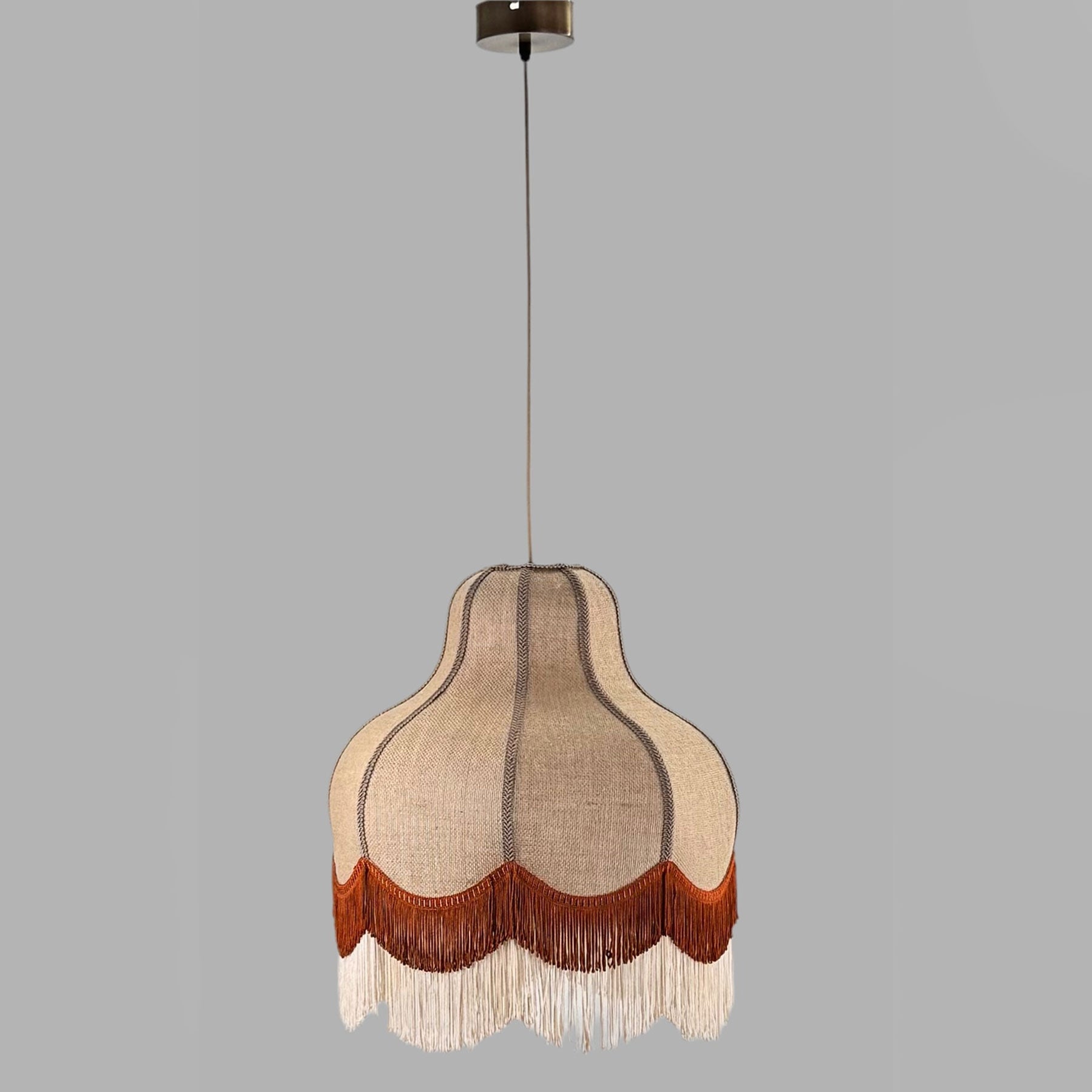 Cecilia Jute Fabric Double Tassel Chandelier
