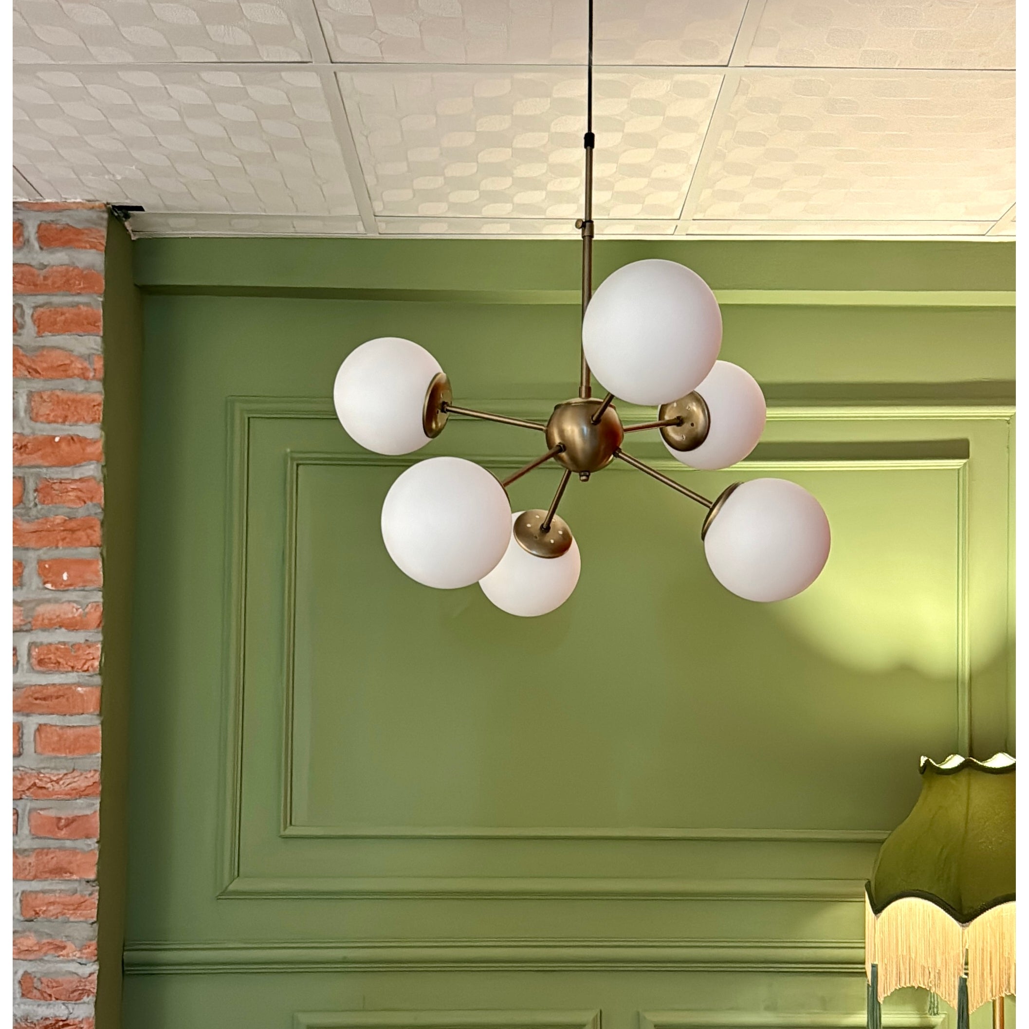 Hexagon Brass Chandelier