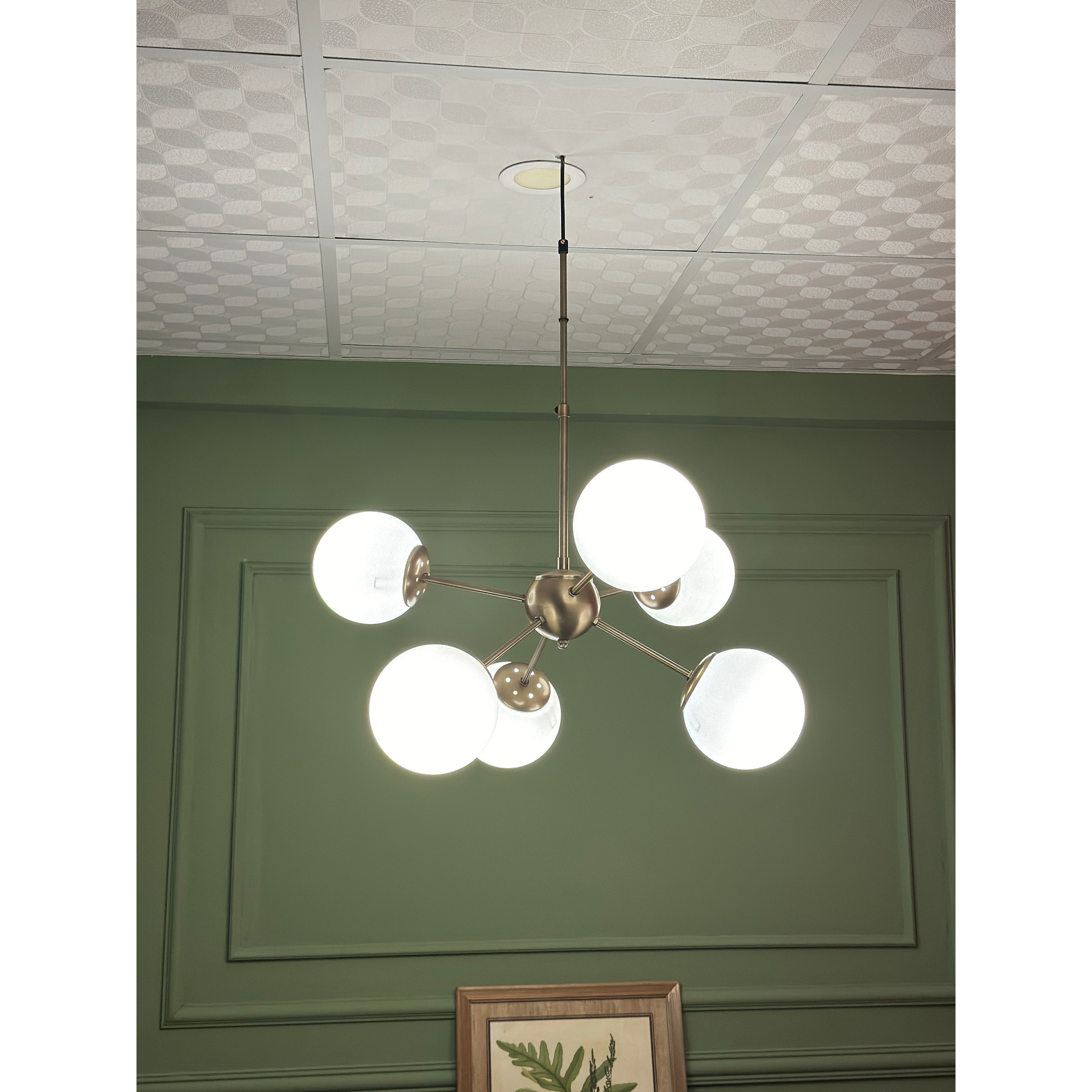 Hexagon Brass Chandelier