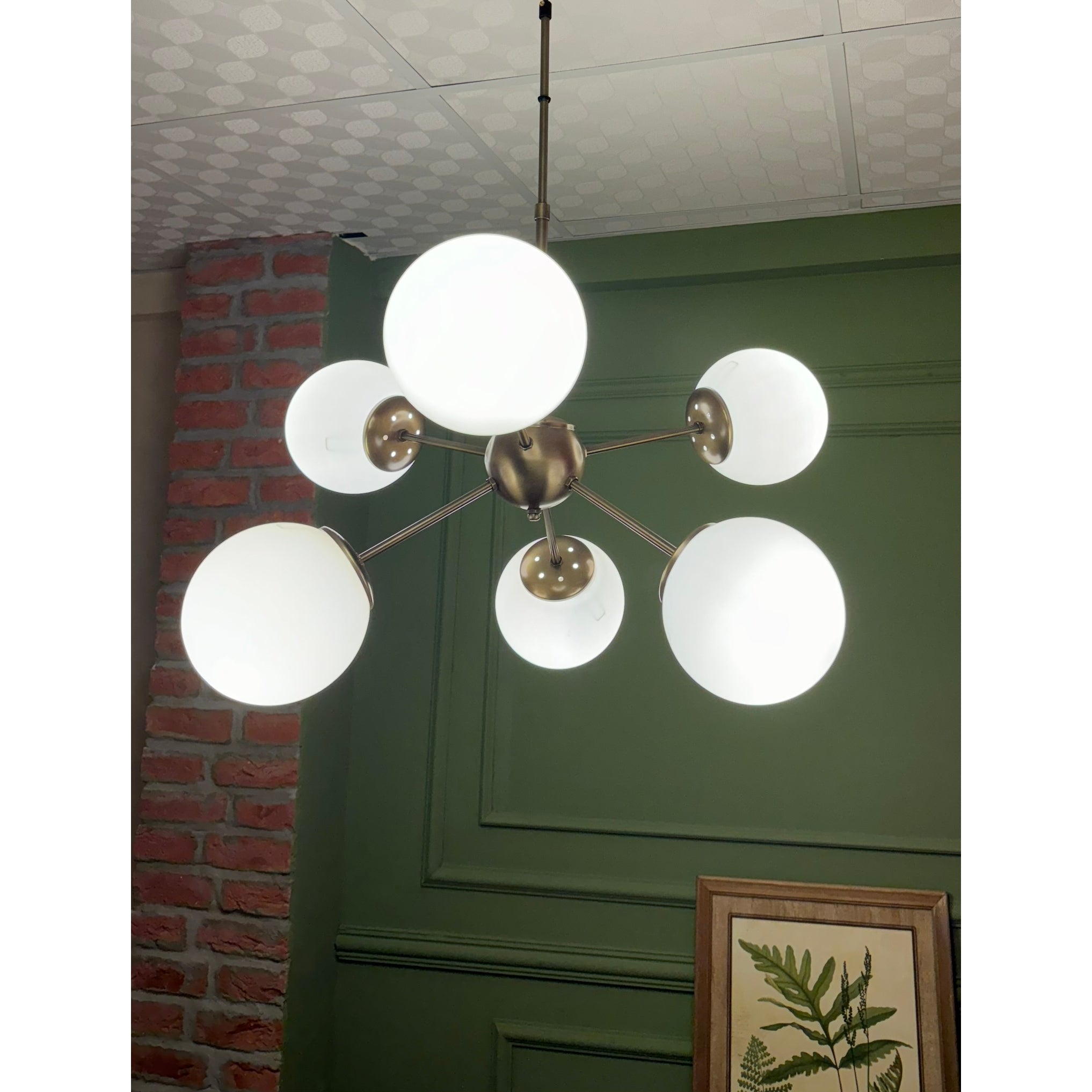 Hexagon Brass Chandelier