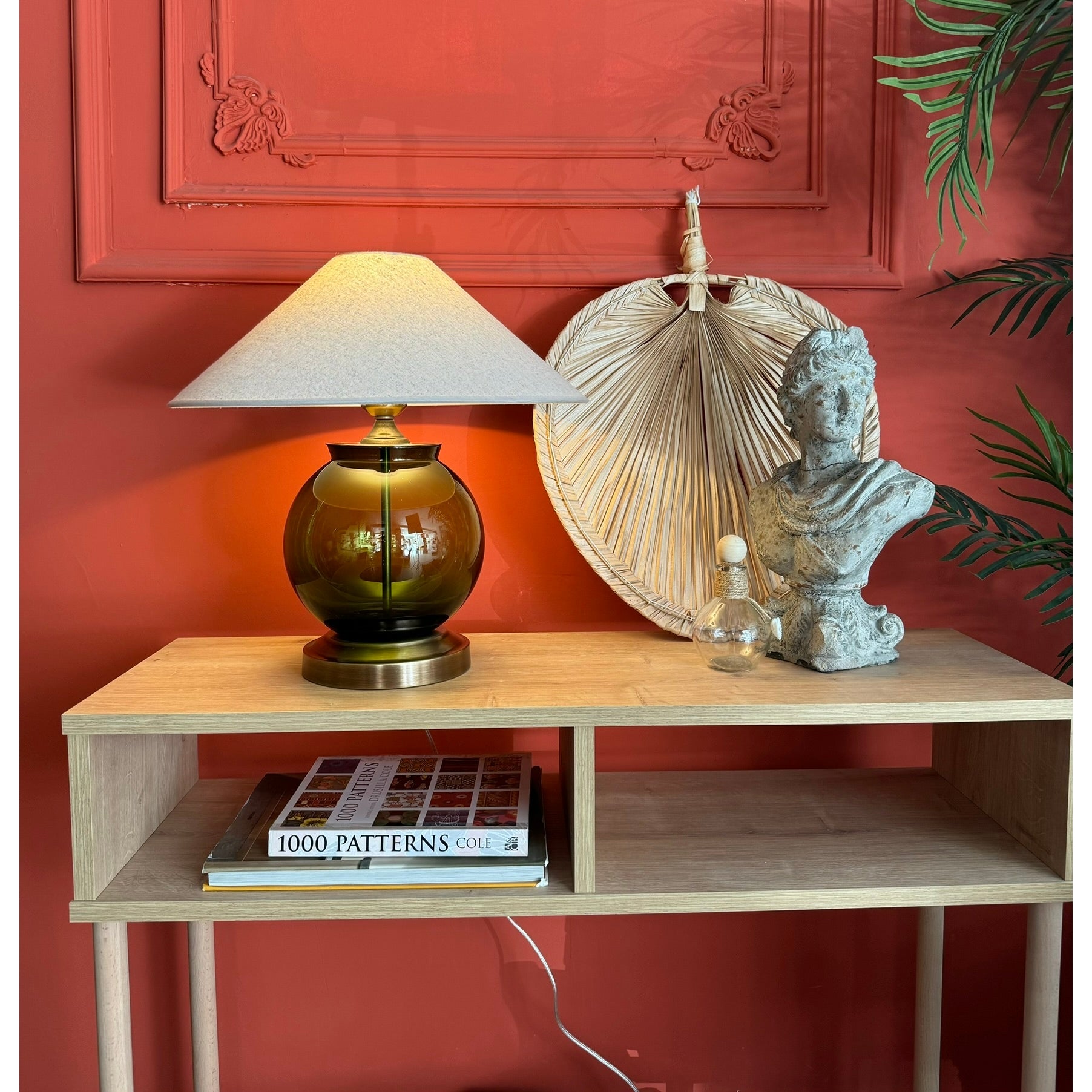 Olive Glass Lampshade