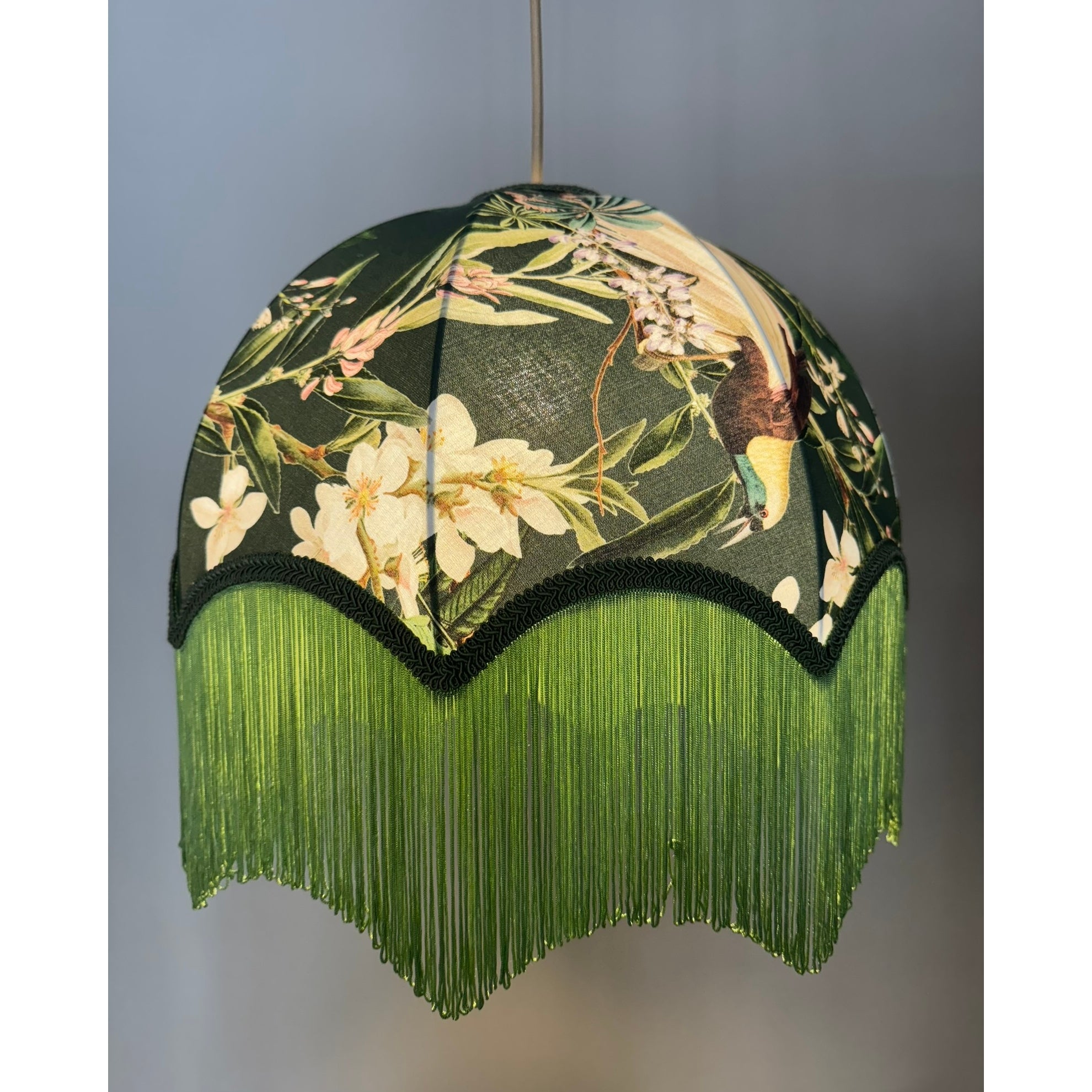 Peacock Fabric Tassel Chandelier 01