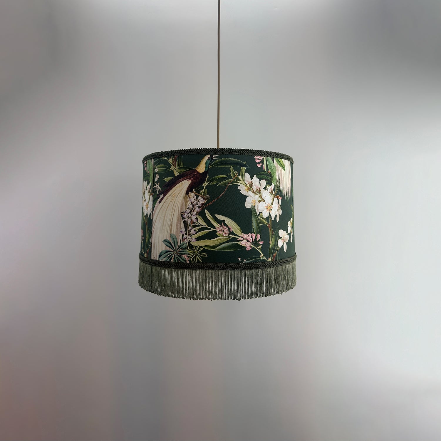 Peacock Fabric Tassel Chandelier 02