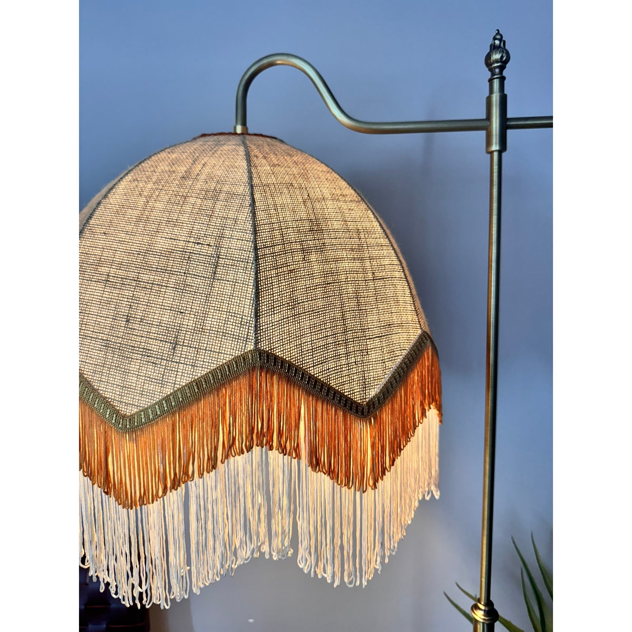 Peacock Floor Lamp Lorenzo Jute-Tile Tasseled Headboard