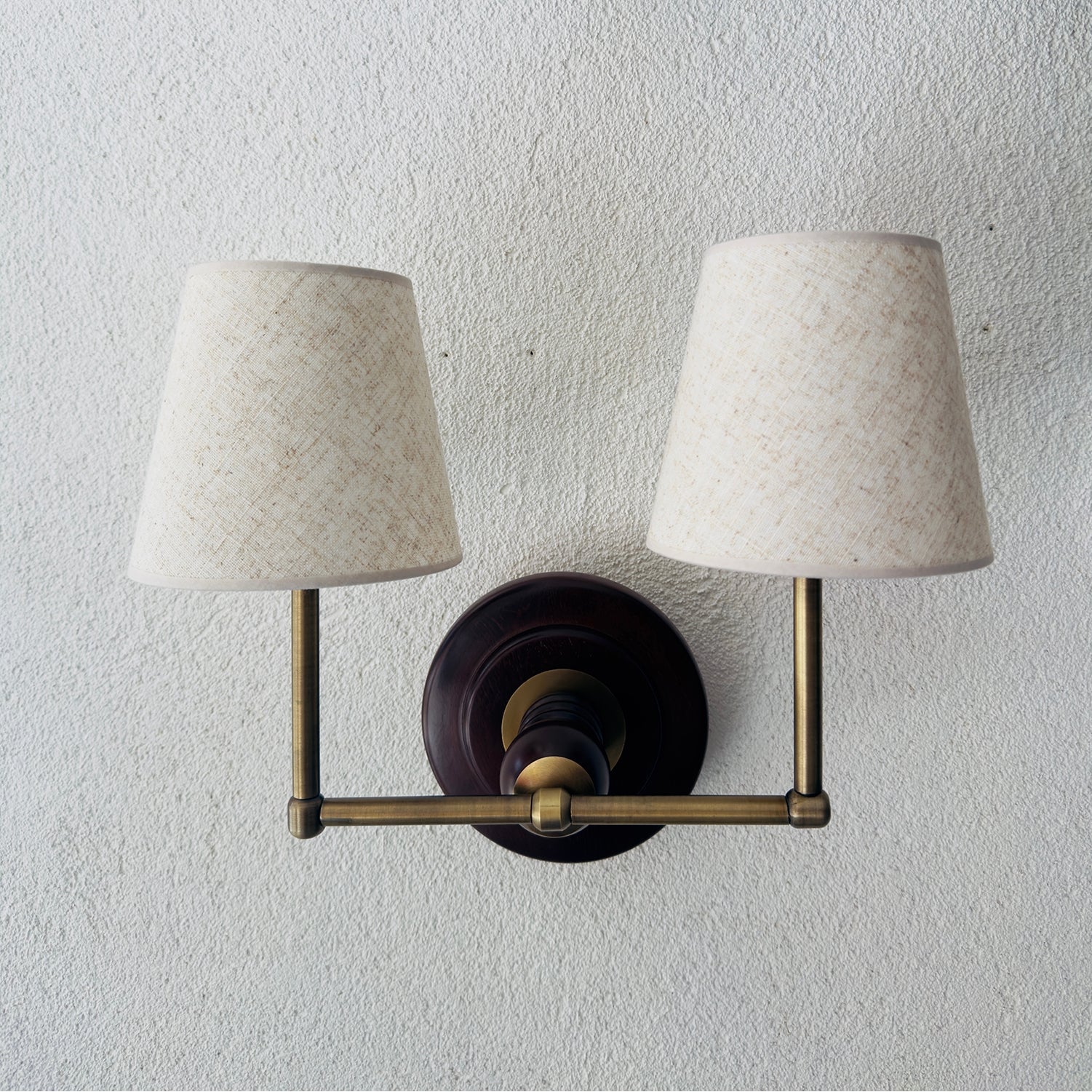 Twin Wall Sconce Linen Lampshade